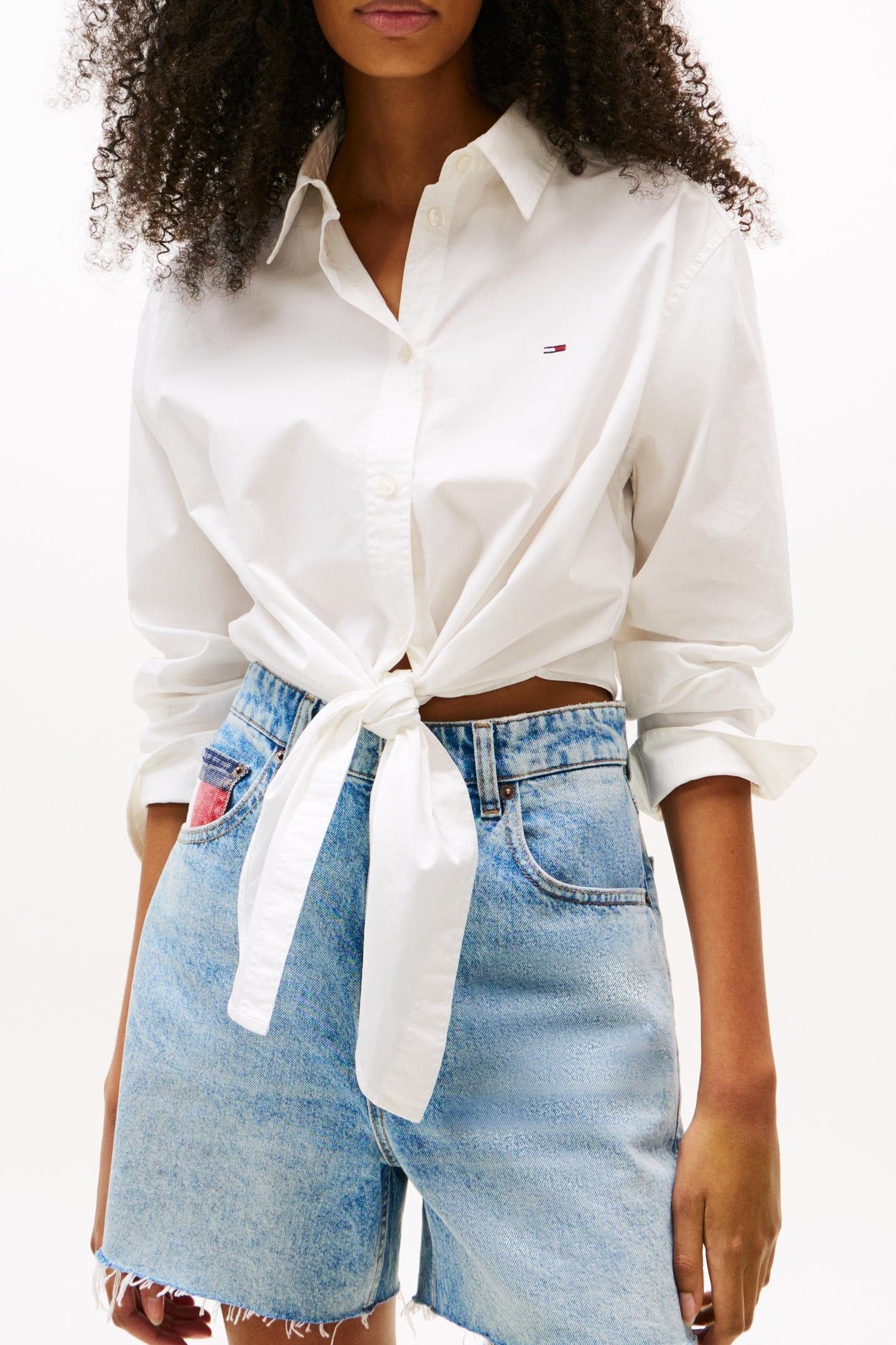 LS TIE FRONT SHIRT ECRU 1
