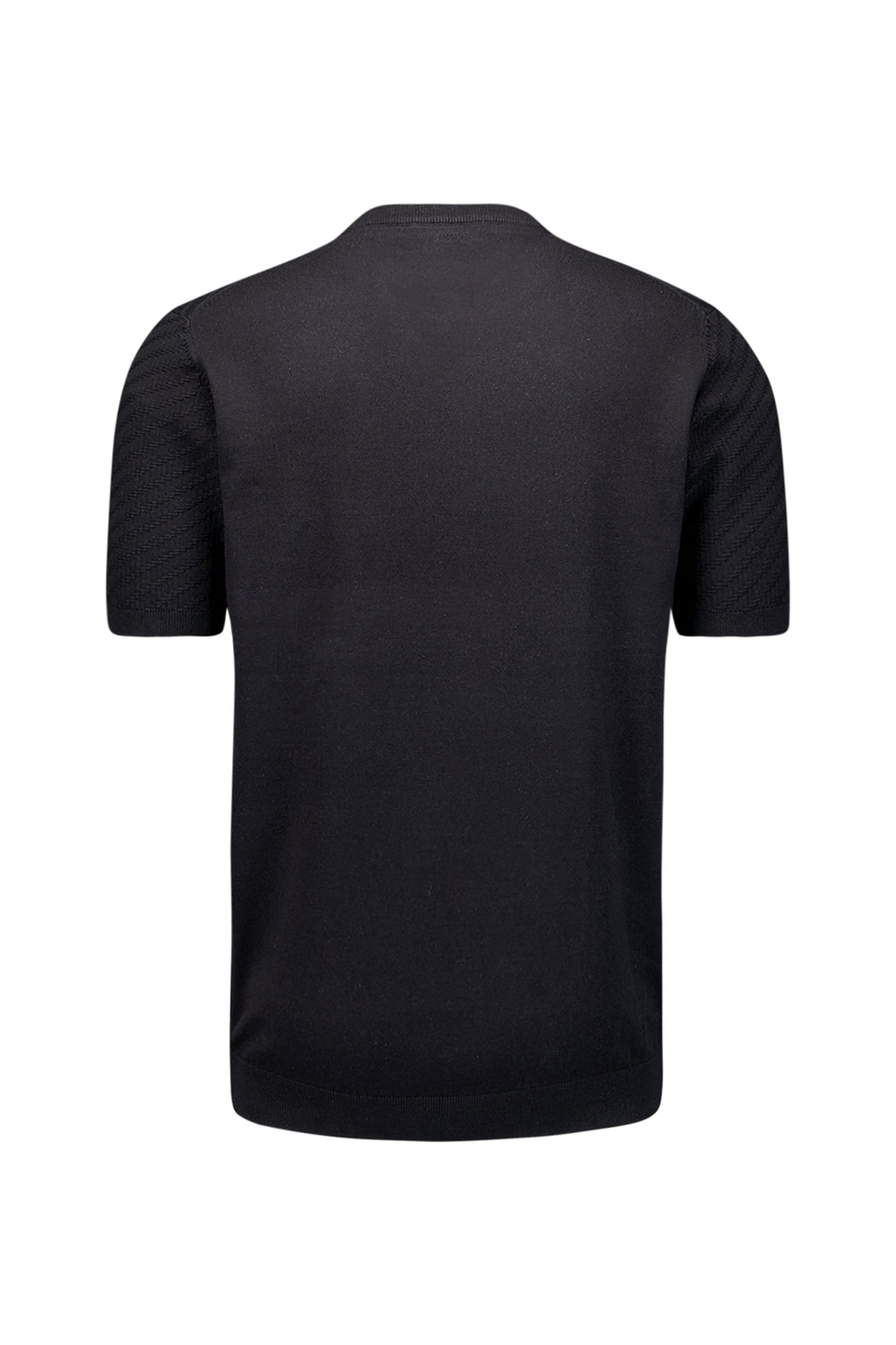 PULLOVER SHORT SLEEVE CREWNECK SOLID JACQUARD BLACK 6