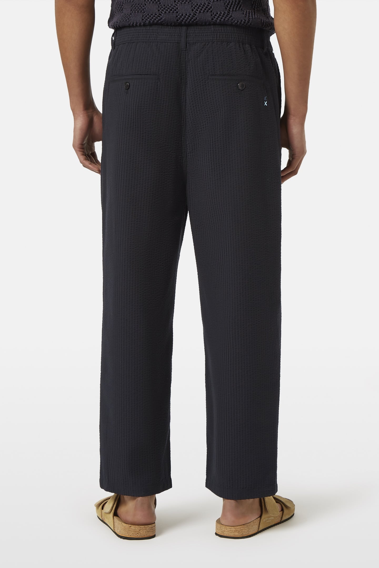 PLEATED RELAXED STRAIGHT COTTON-BLEND SEERSUCKER JOGGER WASH 2