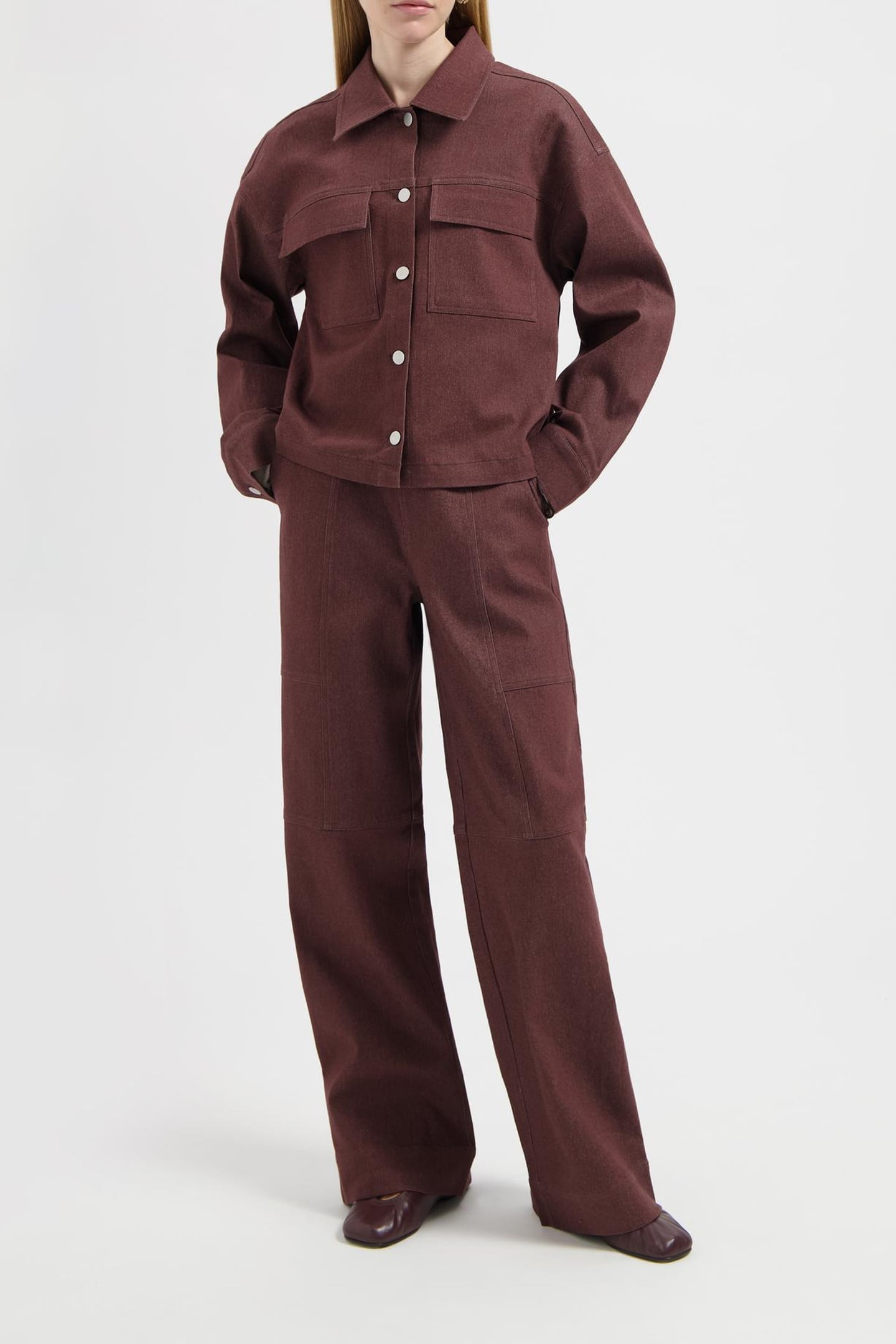 NOUS SOMMES LABELS – DANA DENIM JACKET BURGUNDY 2