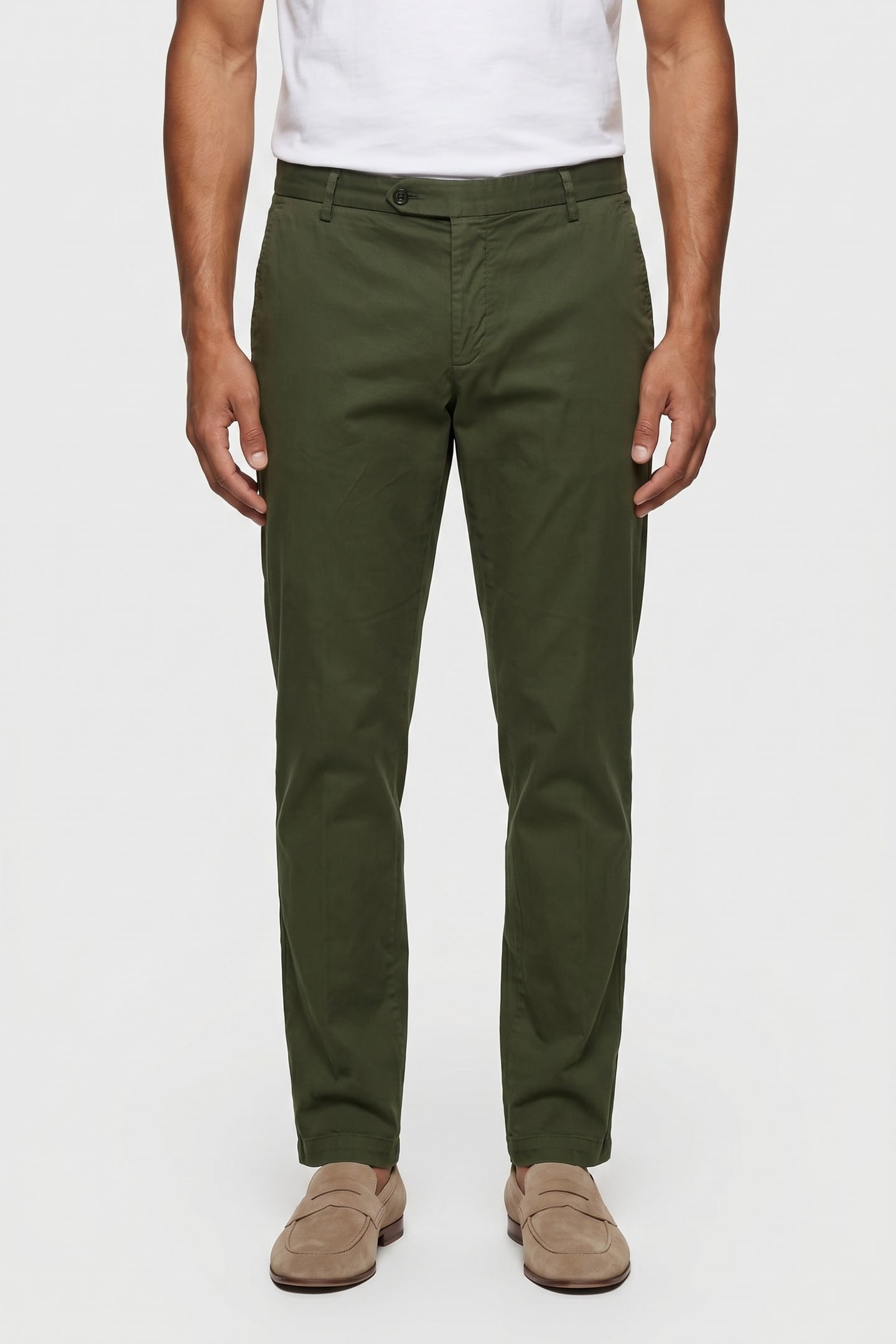 CHINO COTTON MILITARY GREEN 1