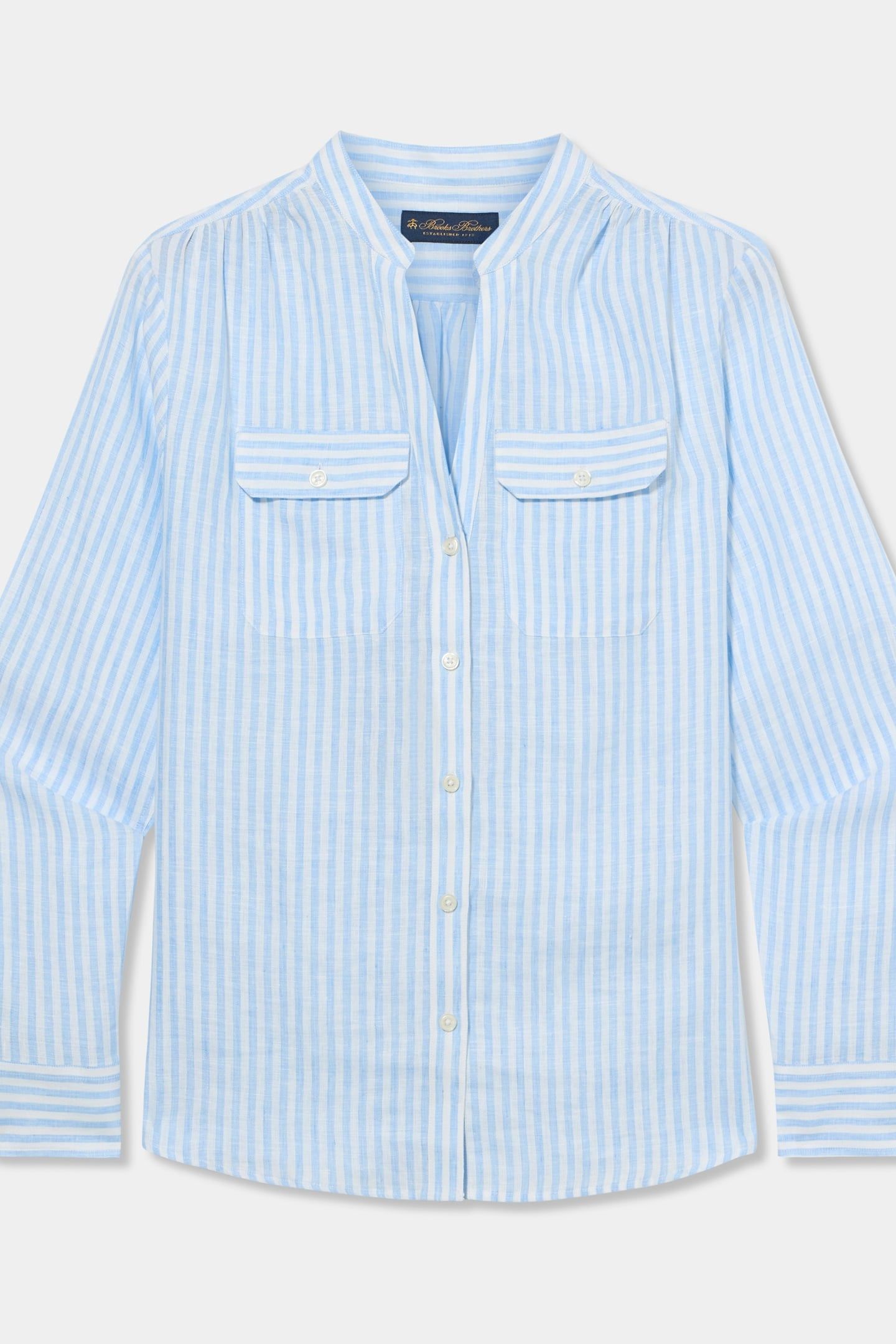 COREAN COLLAR SHIRT LINEN SKY BLUE 3