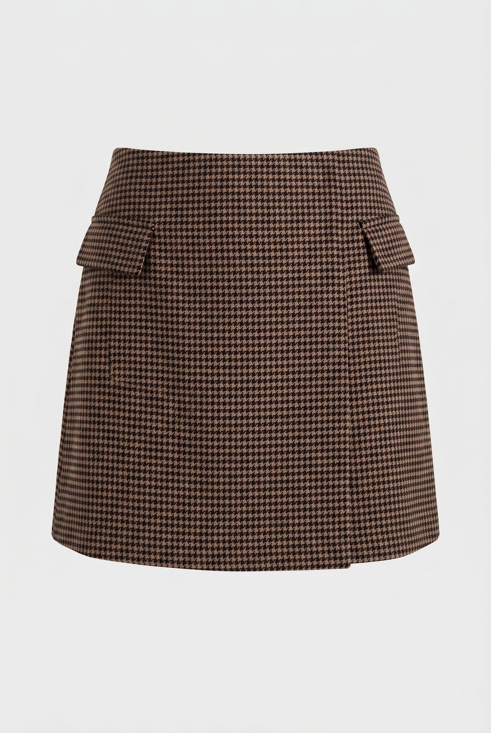 HOUNDSTOOTH SKIRT BROWN 3