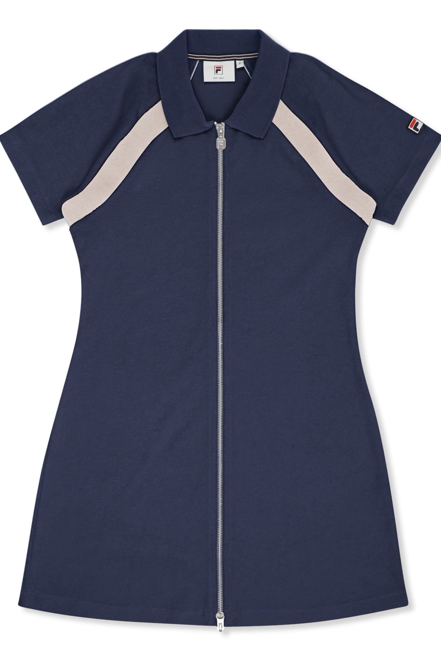 BELFIORE REGULAR TOWELLING TENNIS DRESS BLACK IRIS-EGRET 4