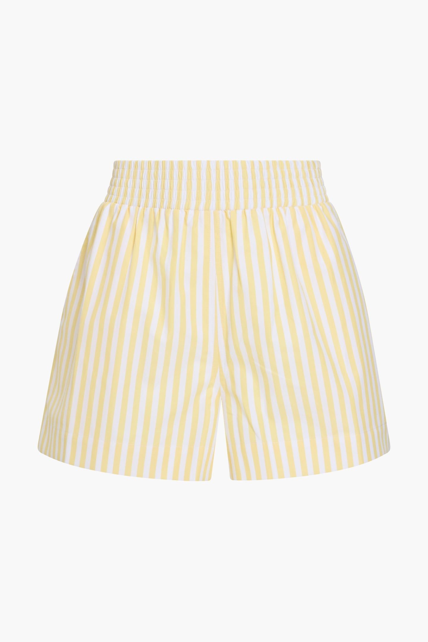 STRIPE SHIRTING SHORTS BUTTER YELLOW/WHITE 2