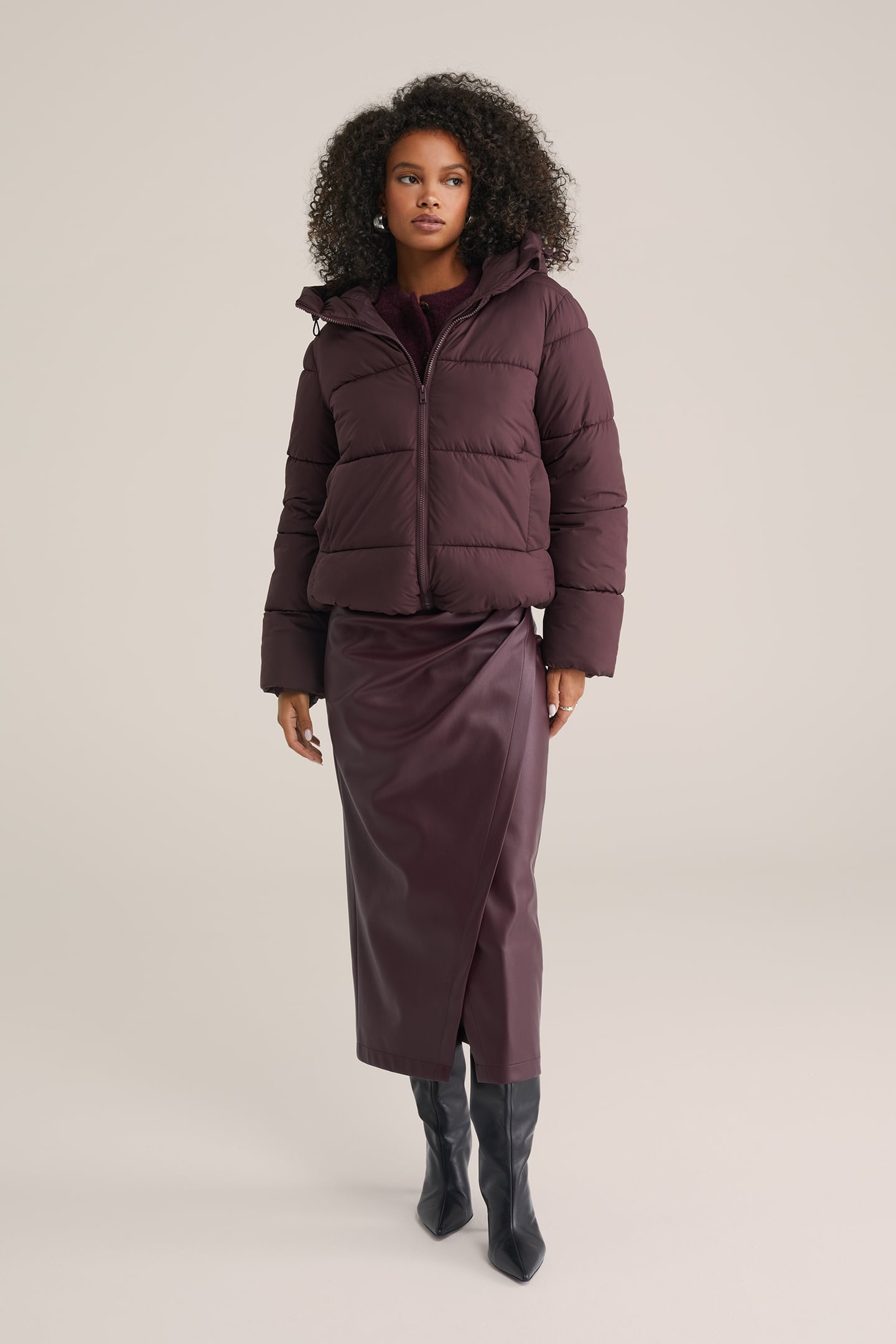 JACKET NORMAL LENGTH AUBERGINE 2