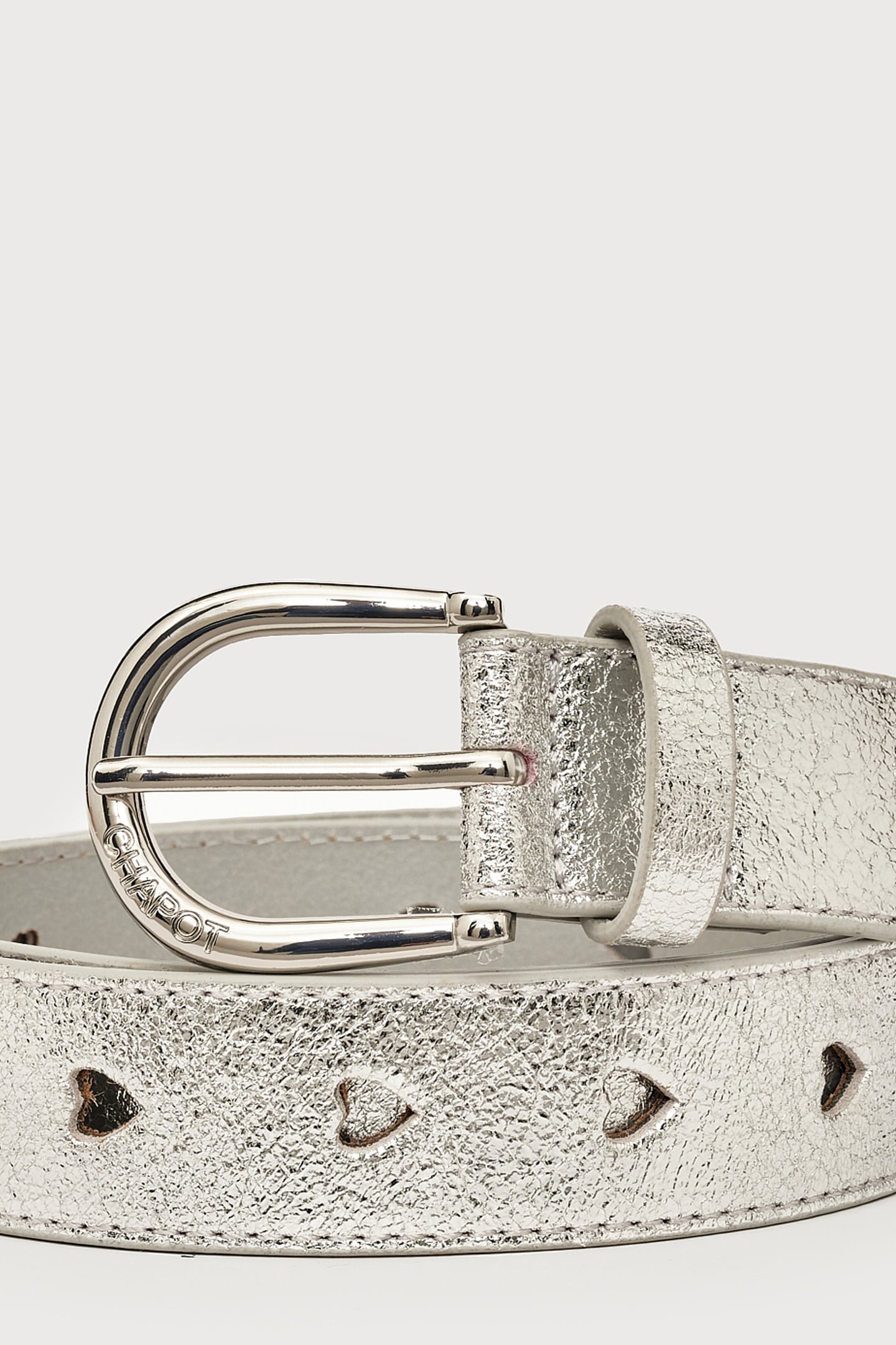 CUT IT OUT HEART BELT SILVER 3