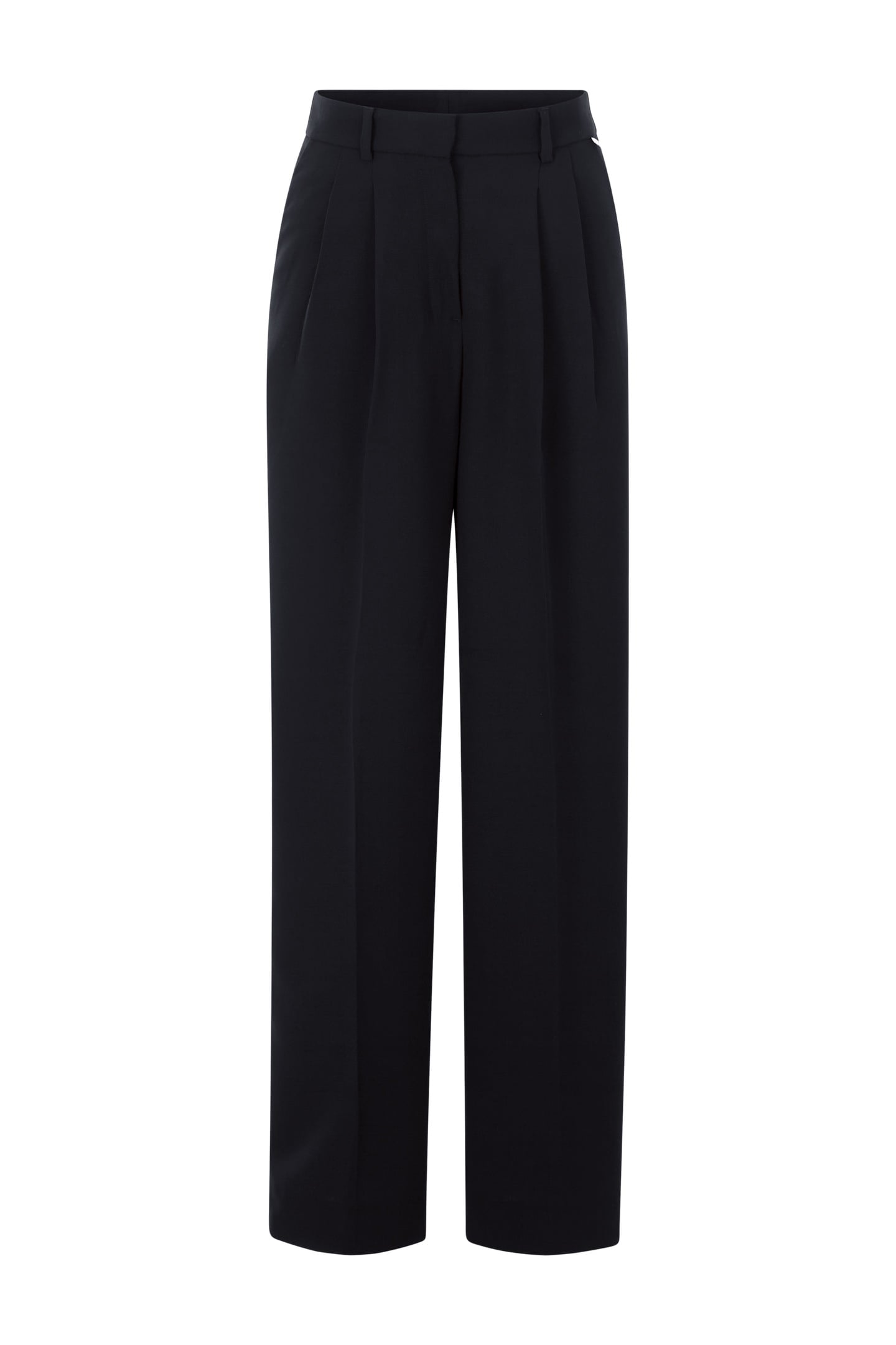 WIDE LEG PLEATED PANTS BLACK 3