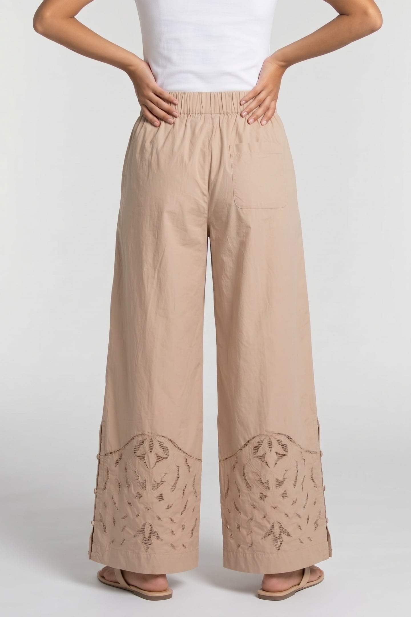 PANTS MOONFLOWER EMBR SAND 2