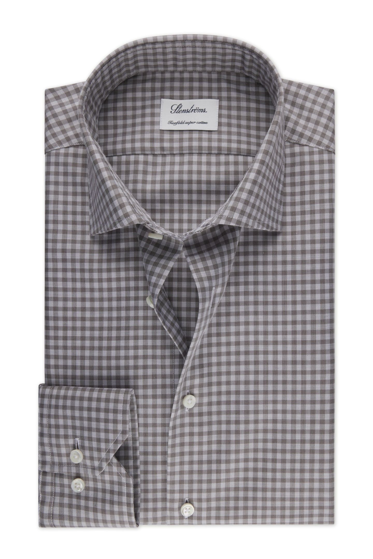 FITTED BODY/75, RM CUFF BROWN CHECK 1