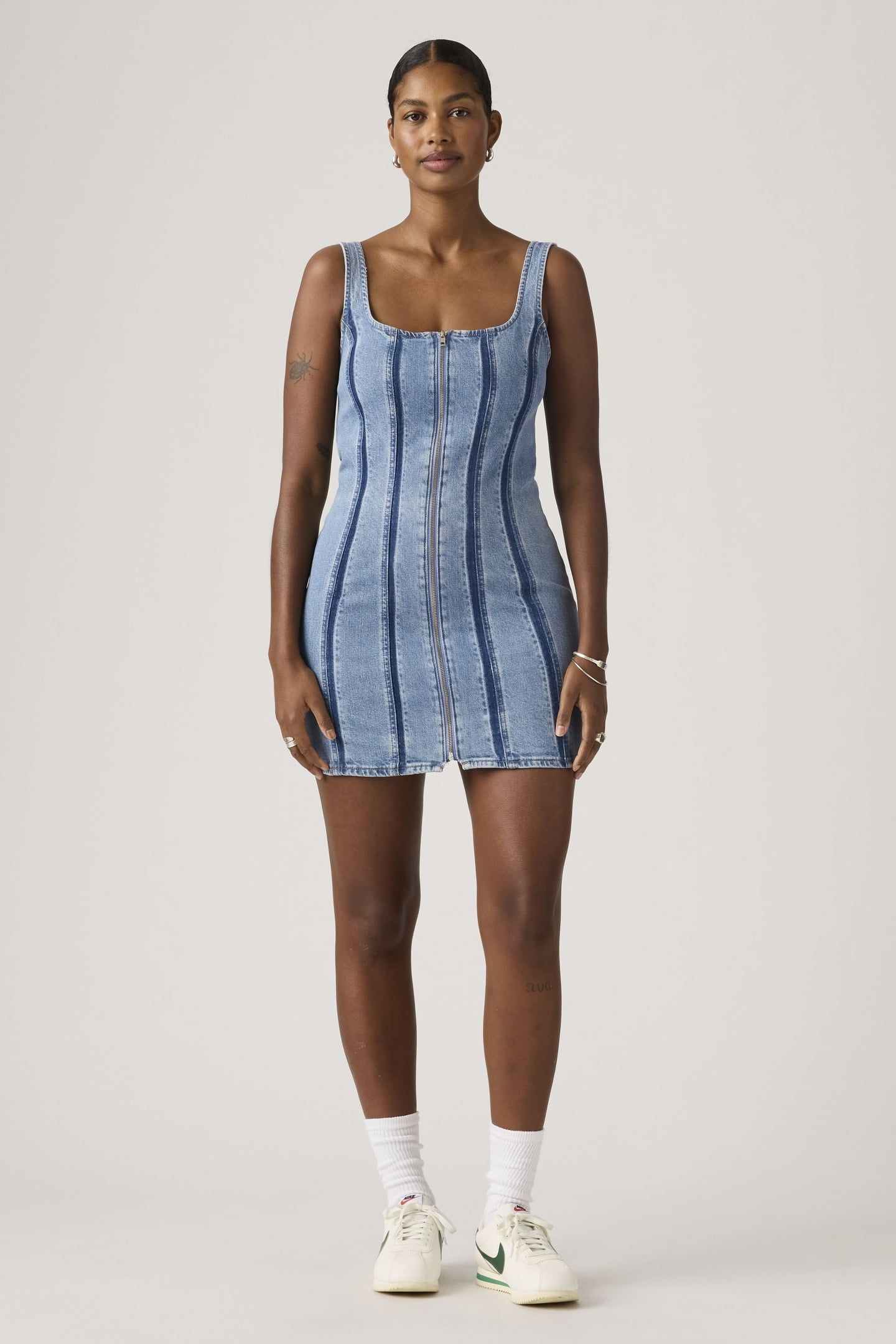 SEAMED ZIP DRESS 1