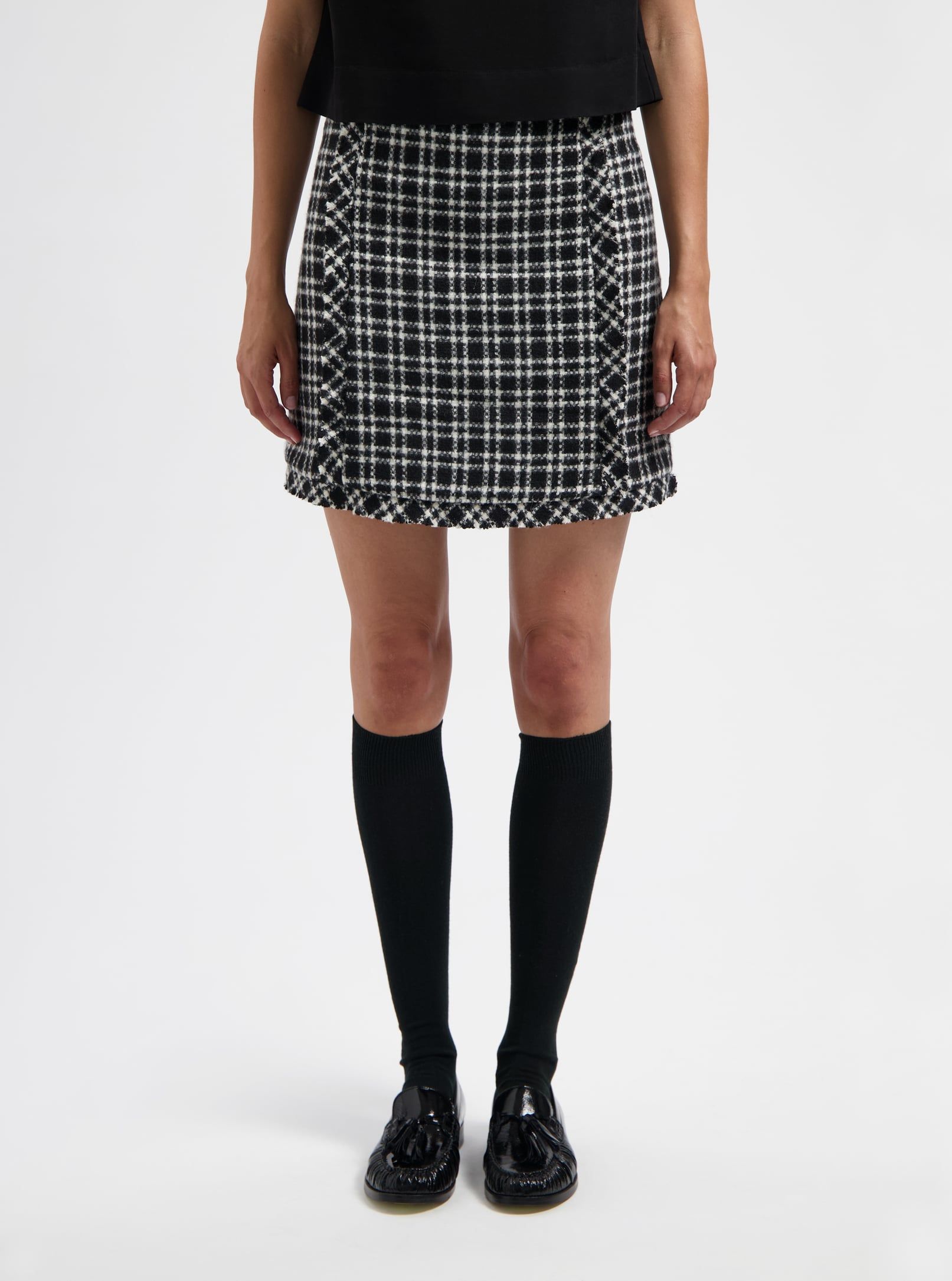 NOUS SOMMES LABELS – GRACIE TWEED SKIRT BLACK 1