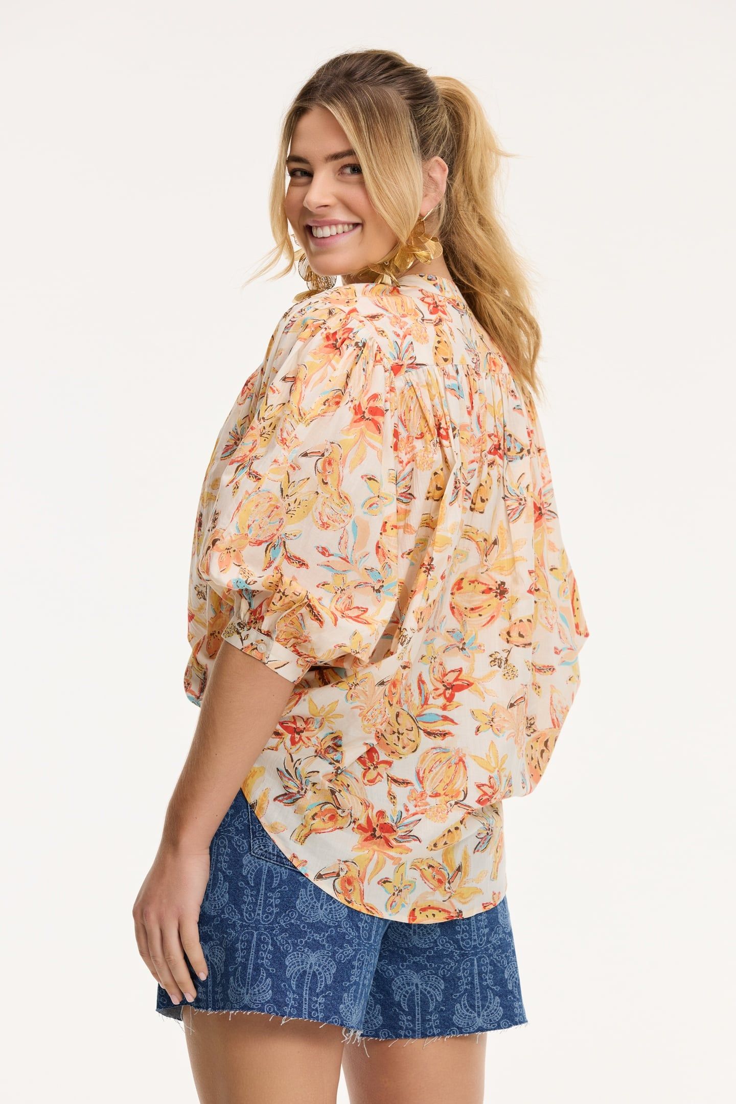 EVELYN BLOUSE FRUITY BLUES ORANGE FRUITY BLUES 5