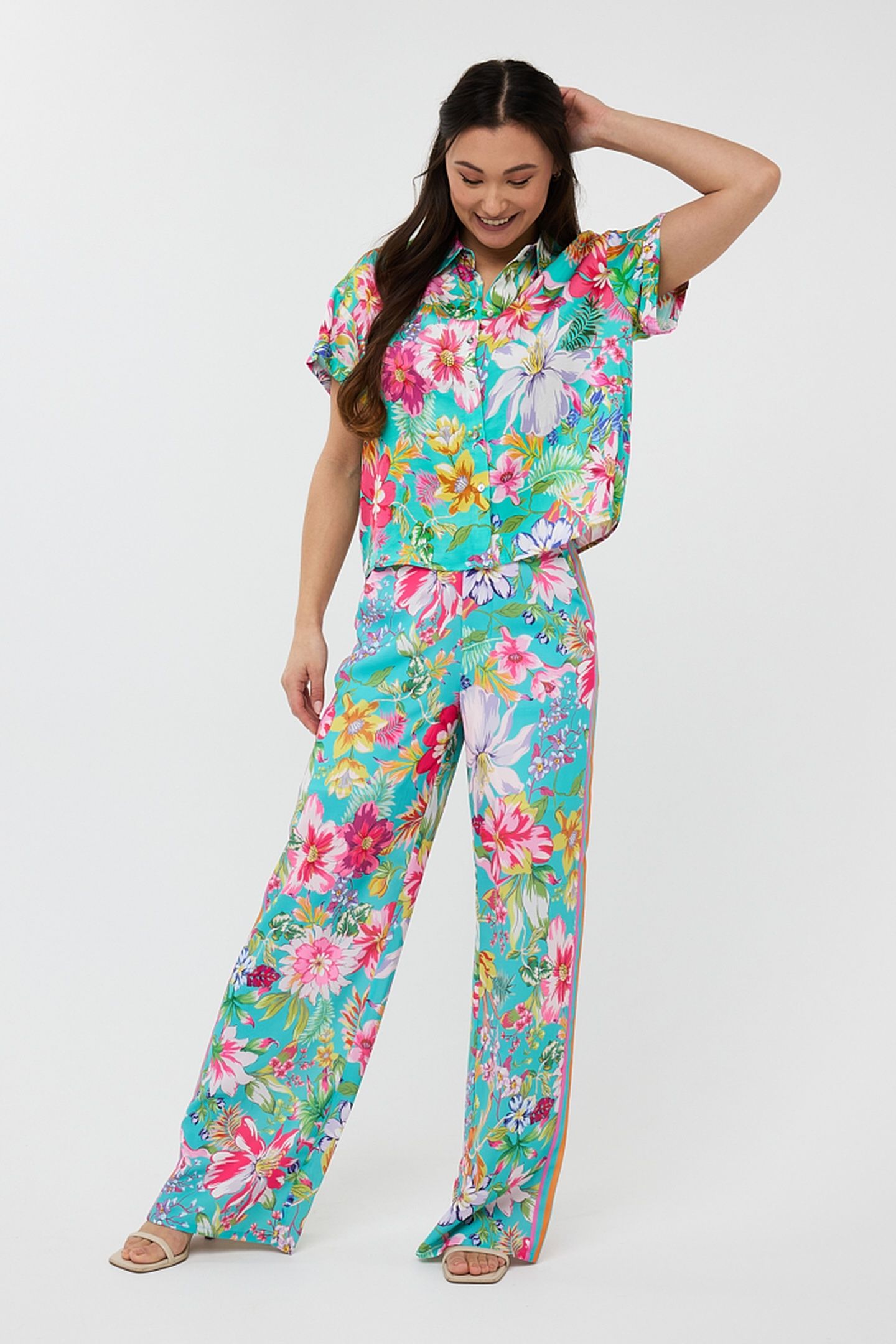 BLOUSE SHORT DISCO FLOWER PRINT 3