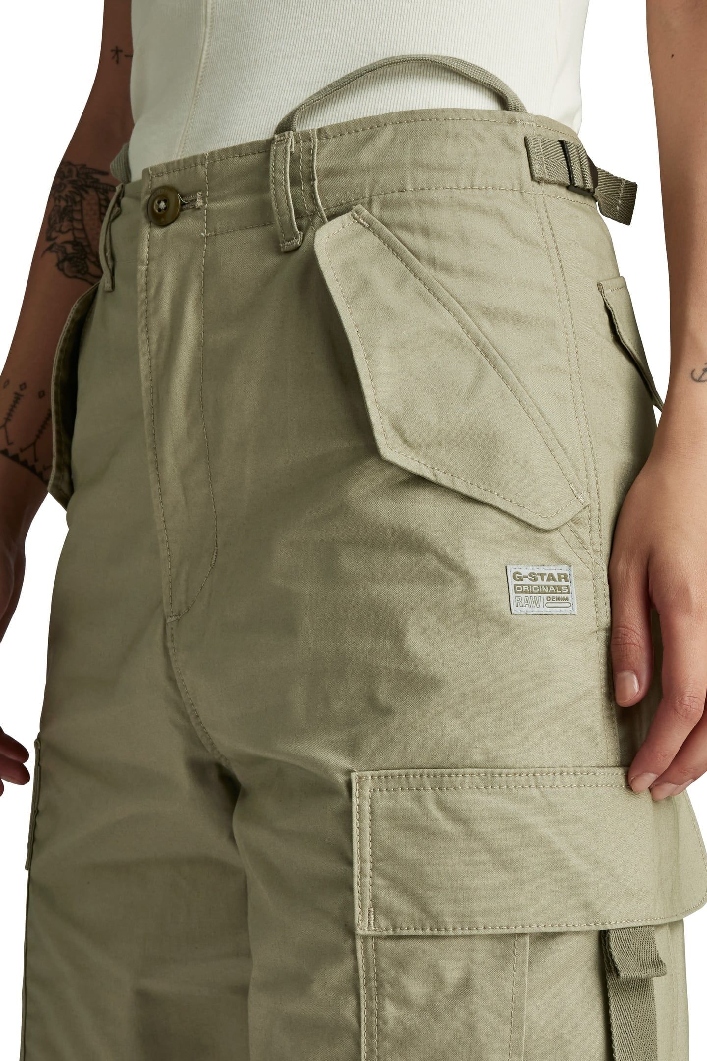 CARGO CROPPED DRAWCORD PANT ENSIS GREEN 5