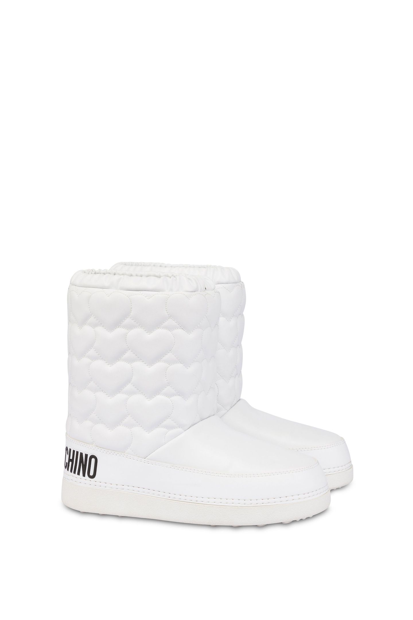 HEART QUILTED SNOW BOOTIES WHITE 1