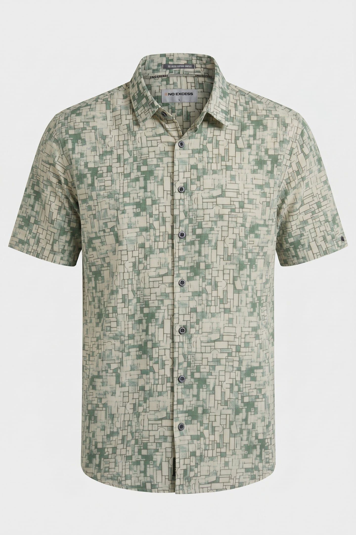 SHIRT SHORT SLEEVE ALLOVER PRINTED GREEN 3