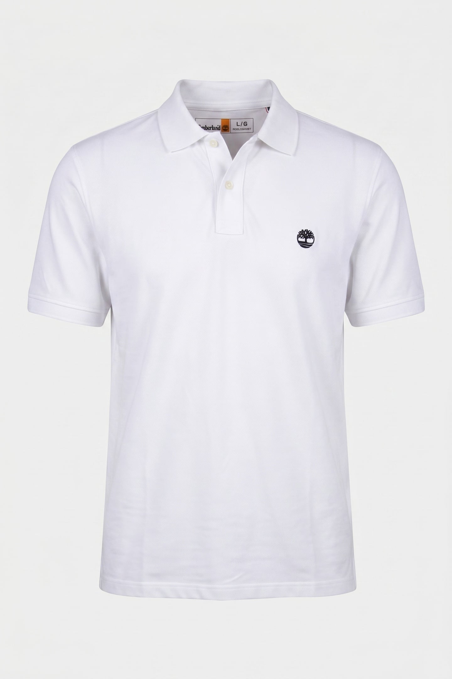 BRANDED COLLAR SHORT SLEEVE POLO WHITE 3