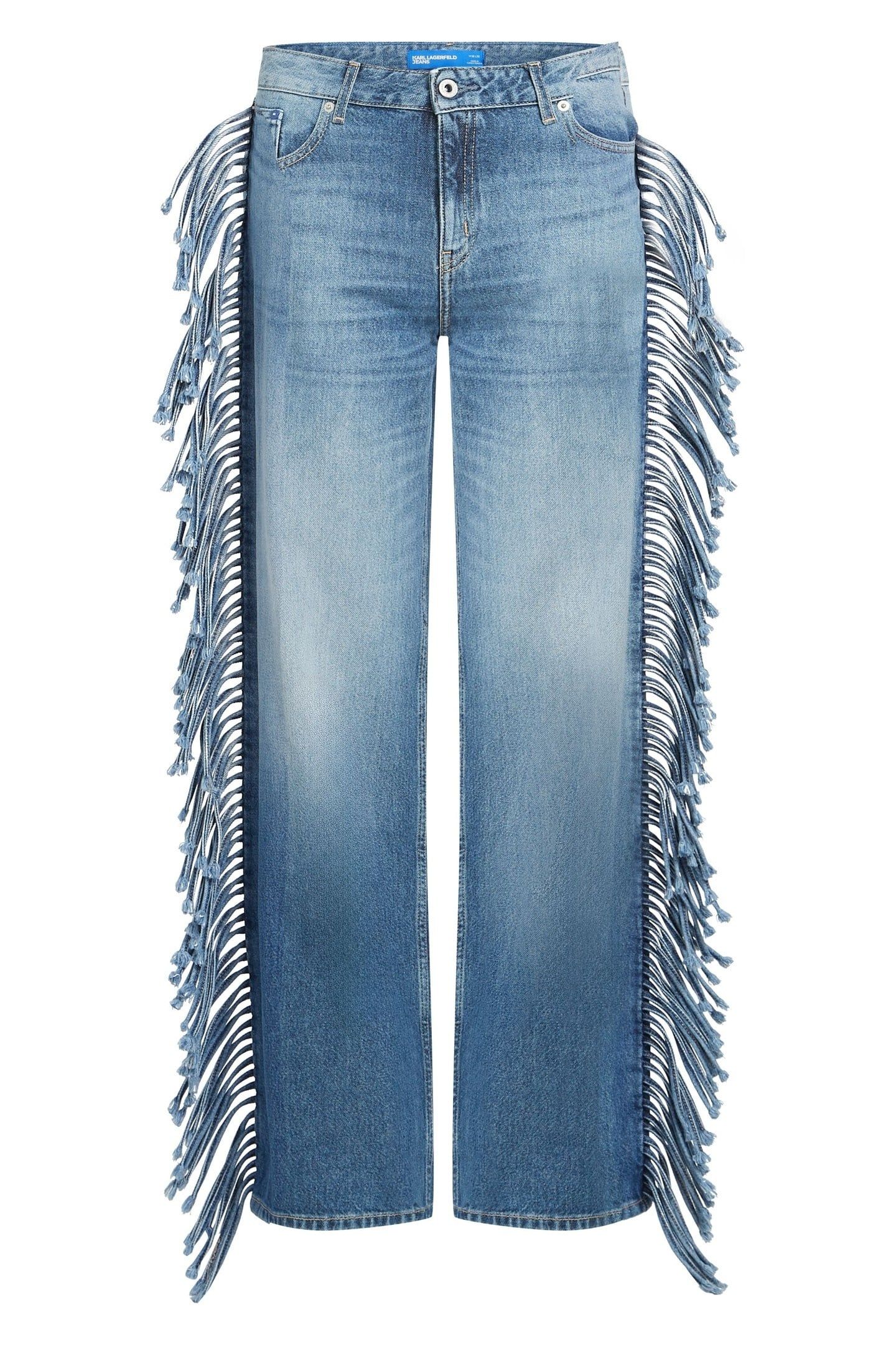 RELAXED FRINGE DENIM STONE WASHED MID BLUE 3