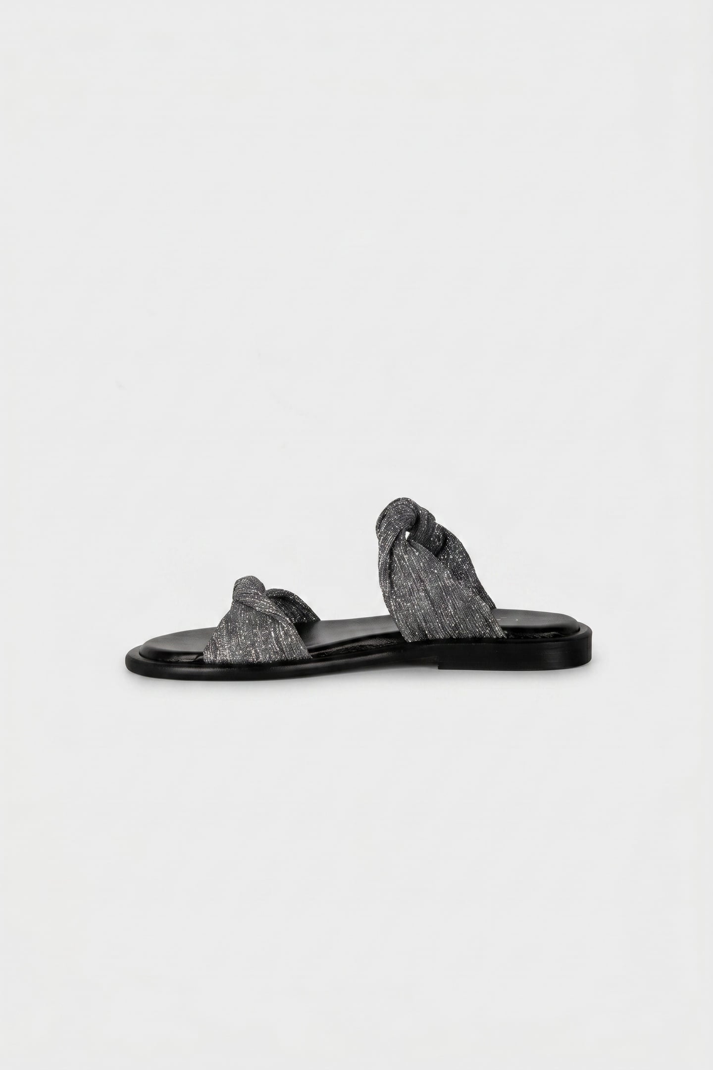 TWIST GLITTER MULES SILVER/BLACK 3