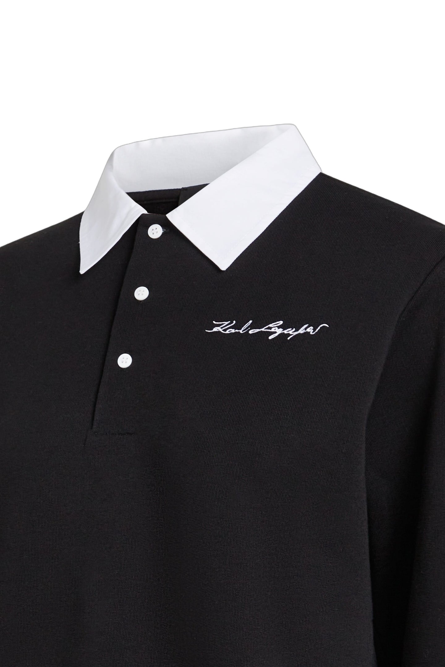 POPLIN COLLAR SWEATSHIRT BLACK 3