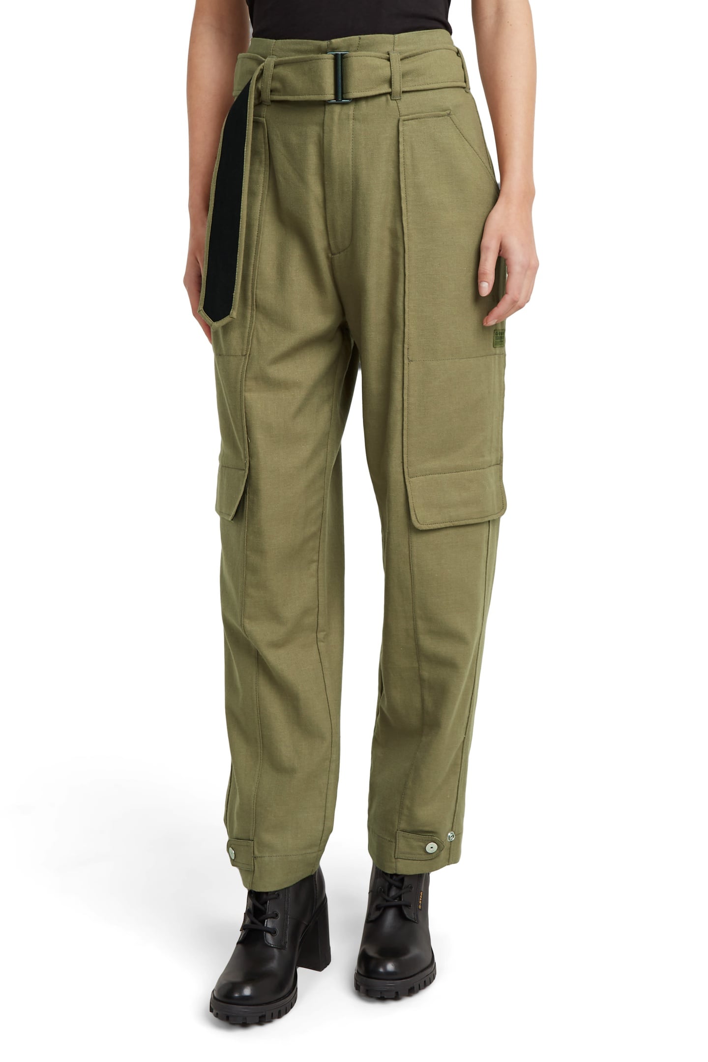 HIGH PAPERBAG PANT SMOKE OLIVE 2