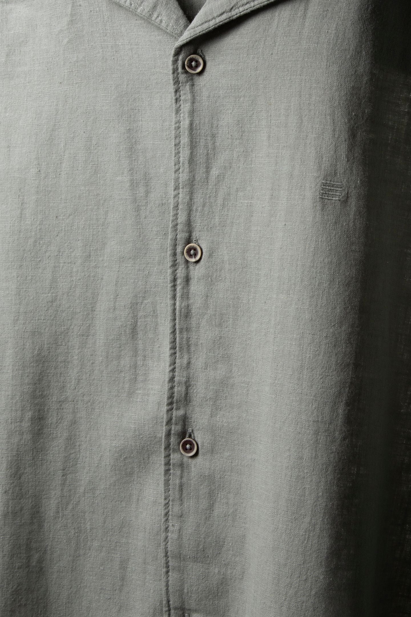 SHIRT SHORT SLEEVE REVERS COLLAR SOLID WITH LINEN SMOKE 4