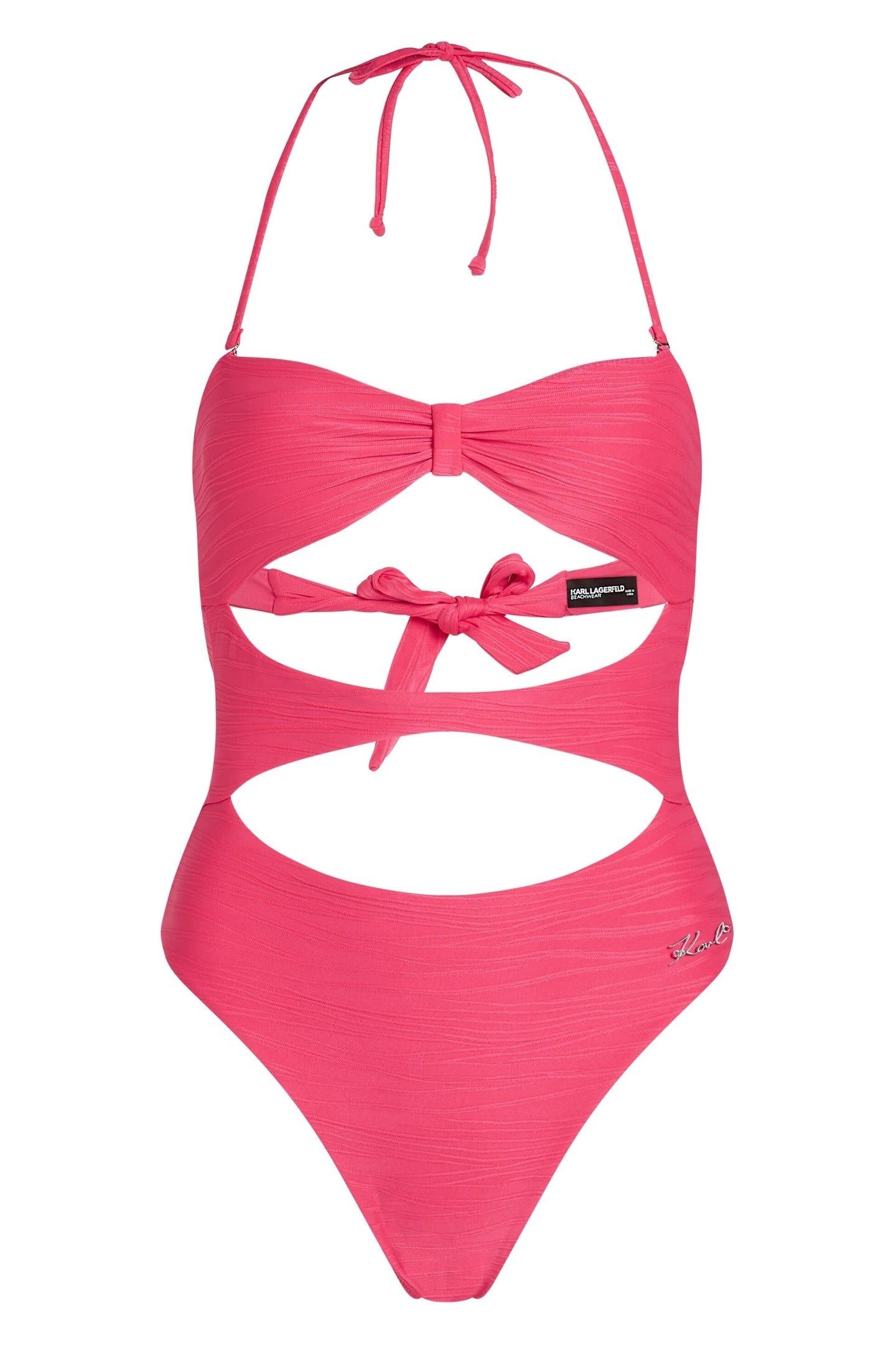 KARL RIB RIO SWIMSUIT BRIGHT ROSE 5