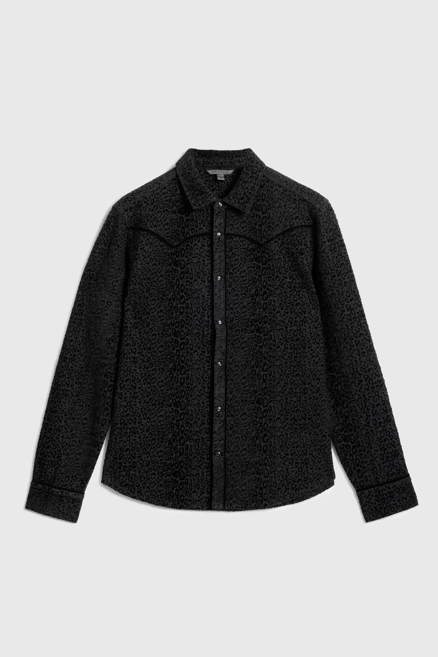 HAVEN LS SHIRTS W LEOPARDFLOCK PRINT CARBON GREY 2