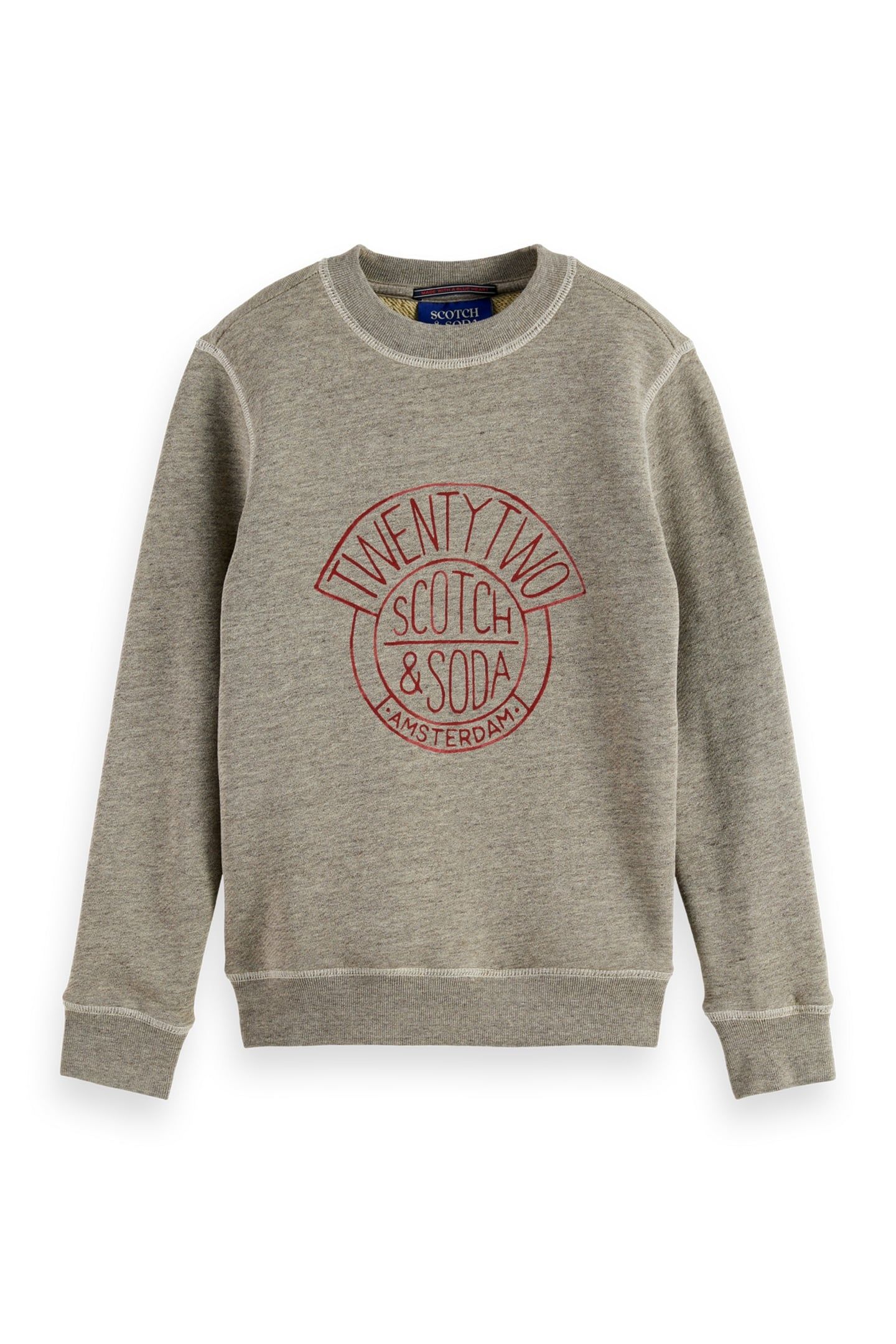 BOYS DENIM WASHED ARTWORK SWEATSHIRT GREY MELANGE 1