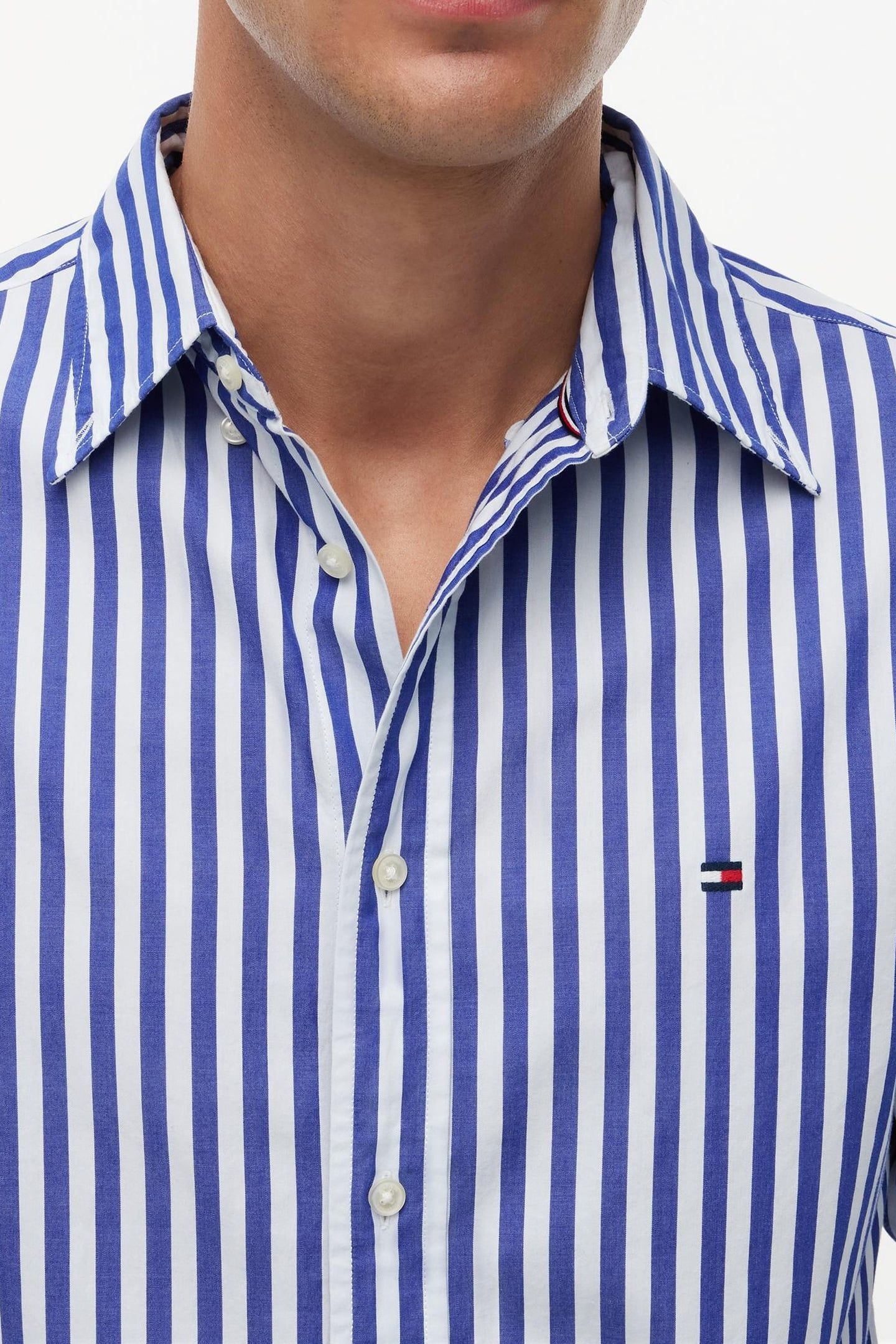 FLEX POPLIN CLASSIC SHIRT WEDGE BLUE/STRIPE 5