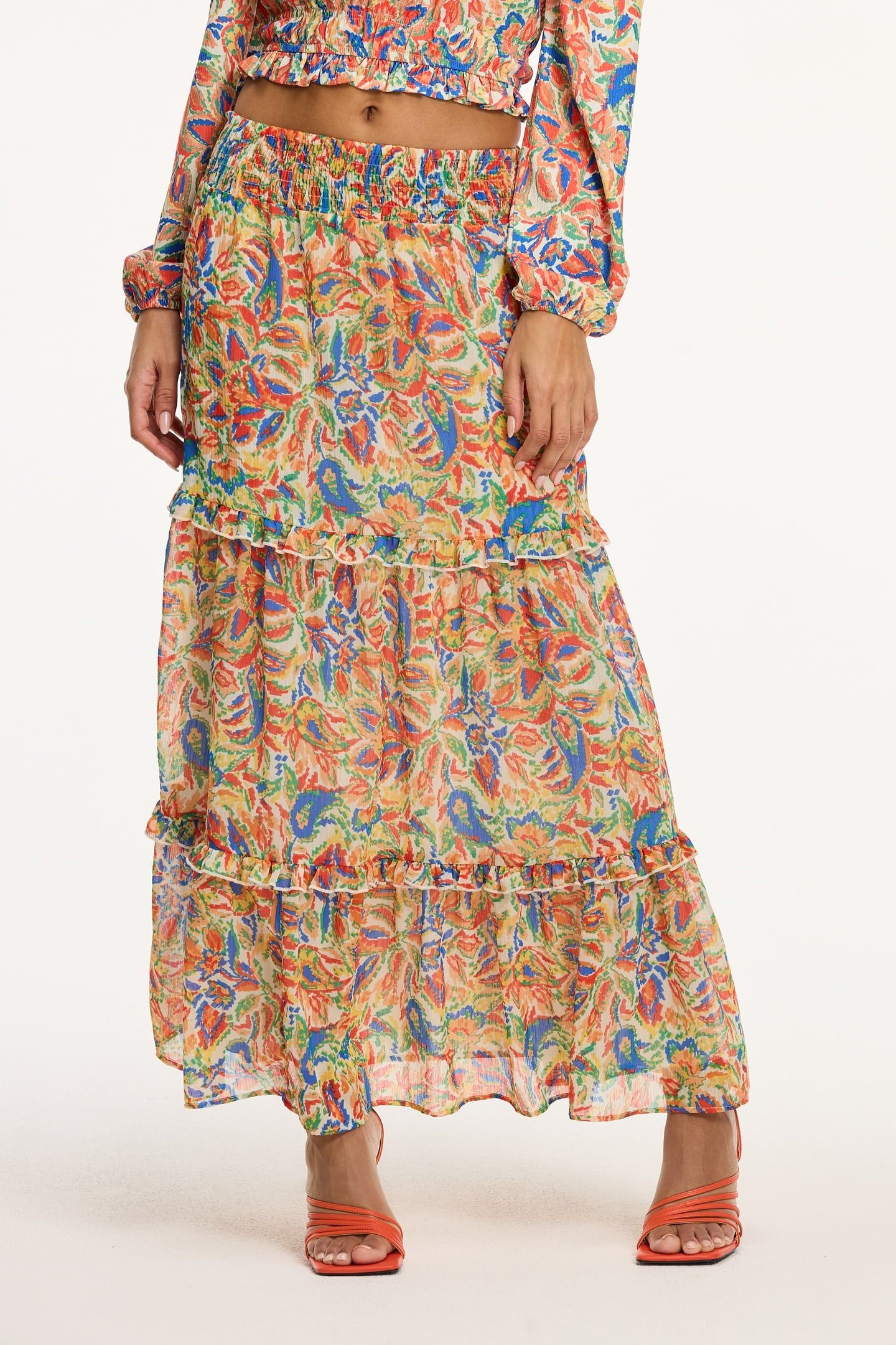 GRACE SKIRT SICILIAN FLOWER ORANGE SICILIAN FLOWER 2