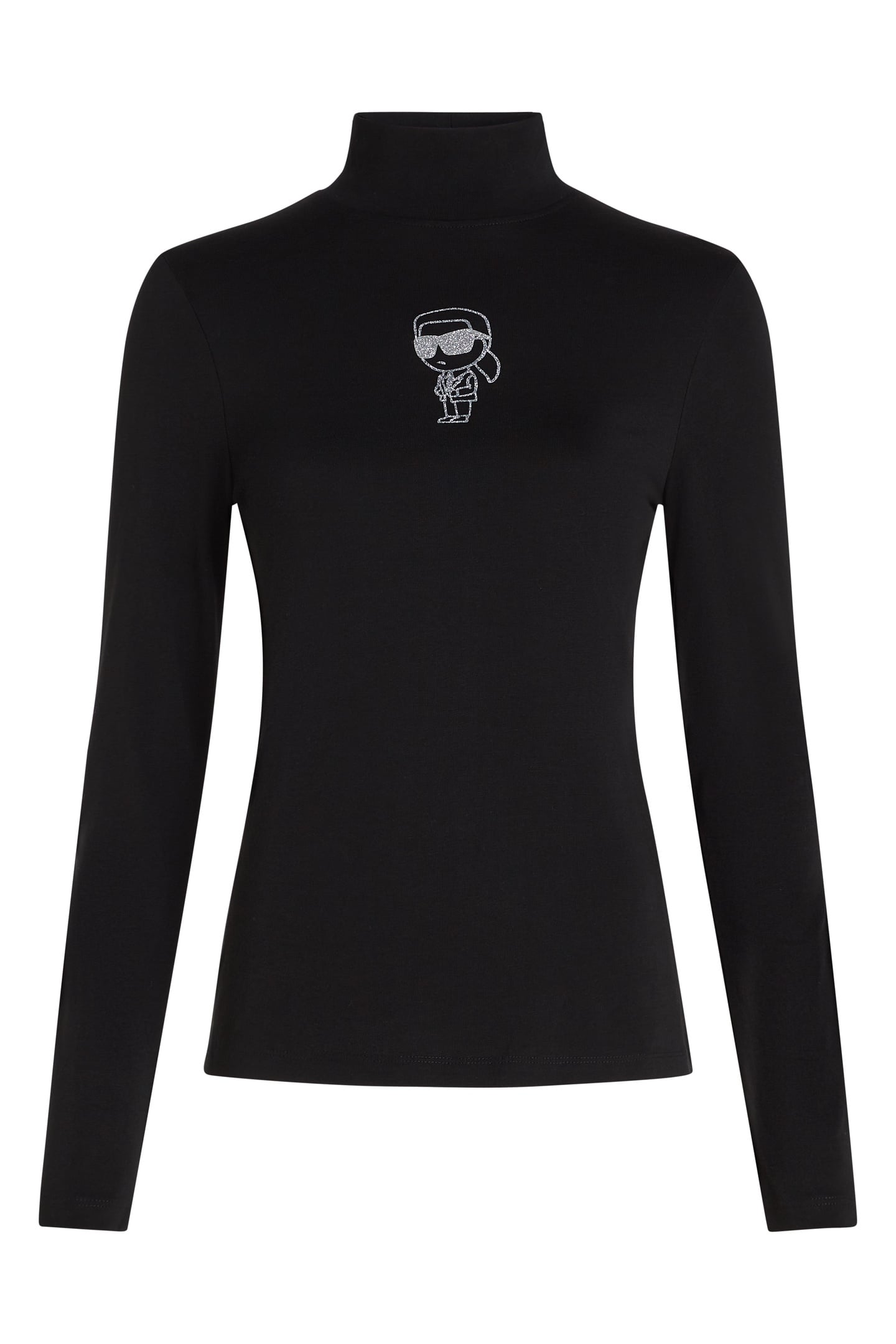 IKON GLITTER MOCK NECK LS TOP BLACK 1