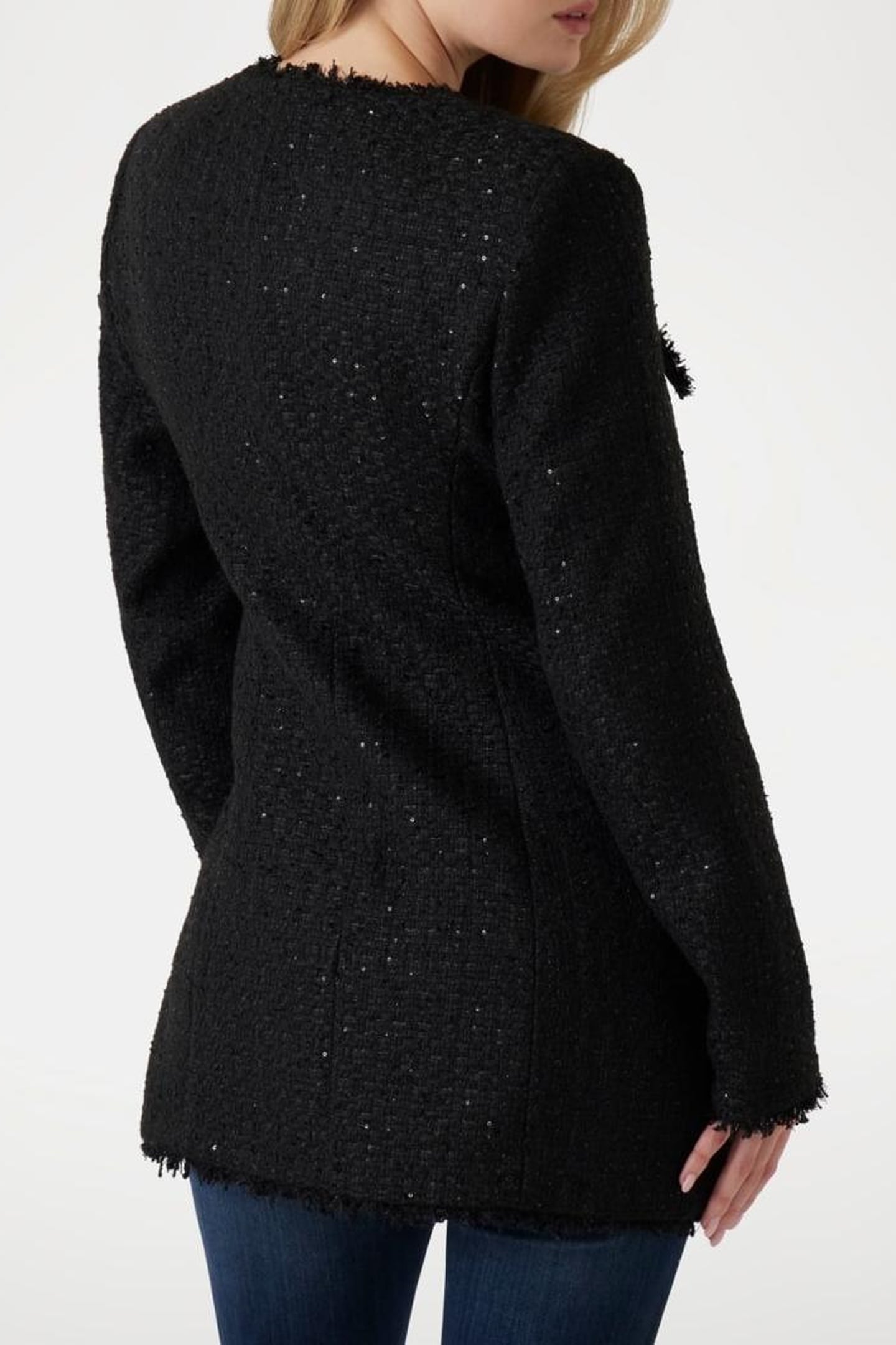 GUESS ECO NOELIE TWEED JACKET JET BLACK A996 6