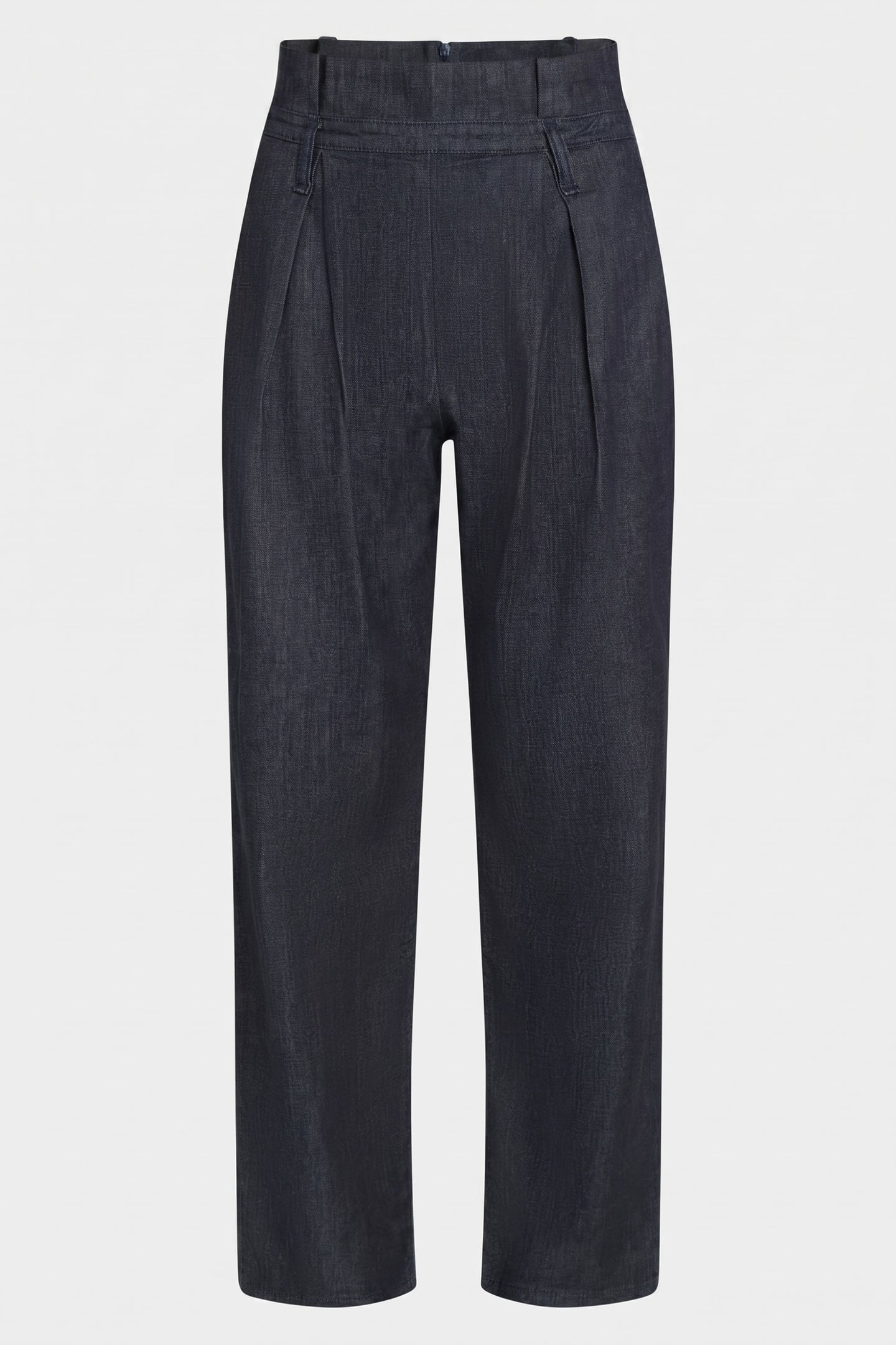PLEATED PAPER BAG DENIM PANTS DARK BLUE 3