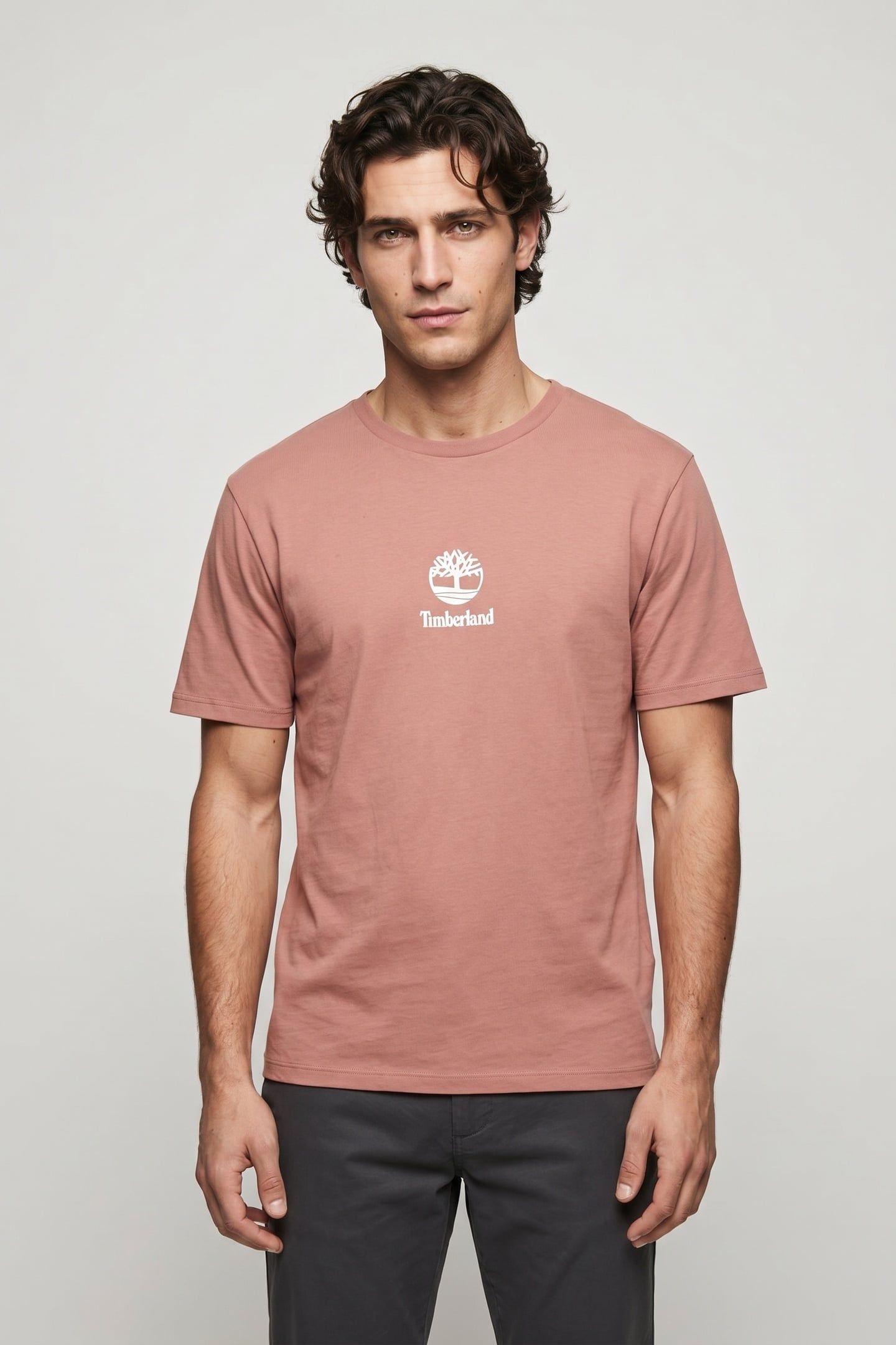 PRINT STACK LOGO SHORT SLEEVE TEE DARK PINK 1