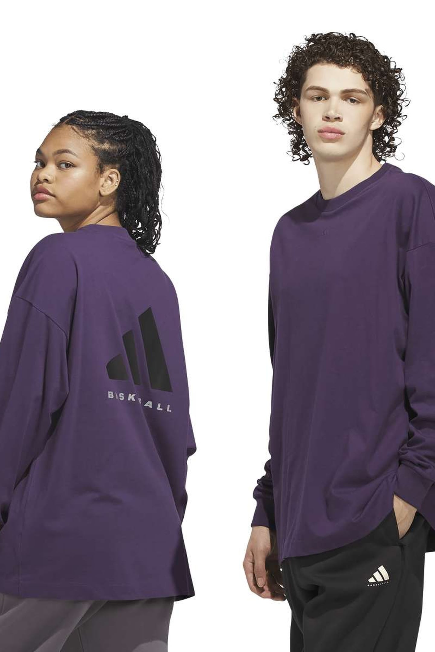 UNISEX PERFORMANCE ADIDAS BASKETBALL LONG SLEEVE TEE AURORA 2