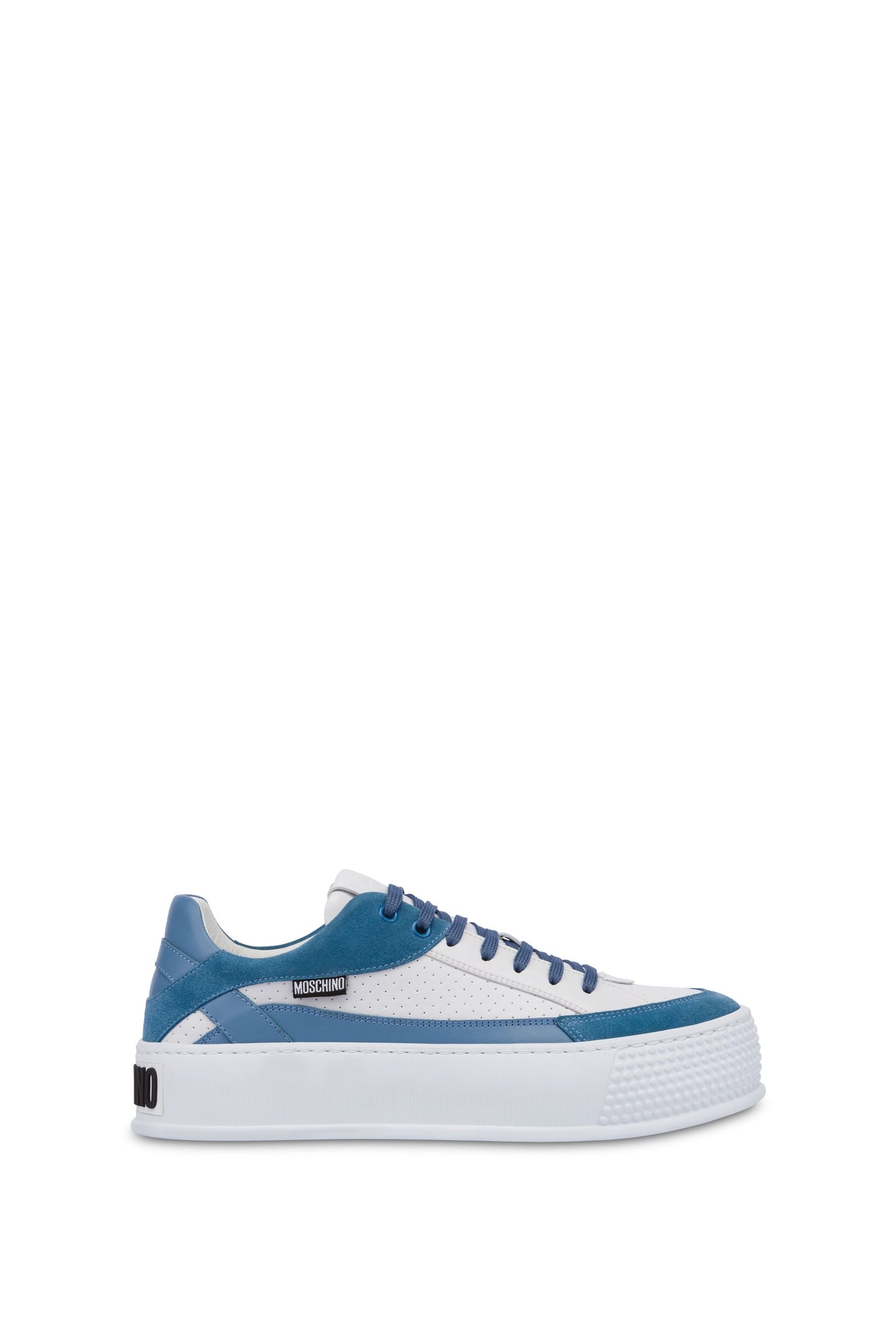 BUMPS & STRIPES CALFSKIN AND SPLIT LEATHER SNEAKERS WHITE 1