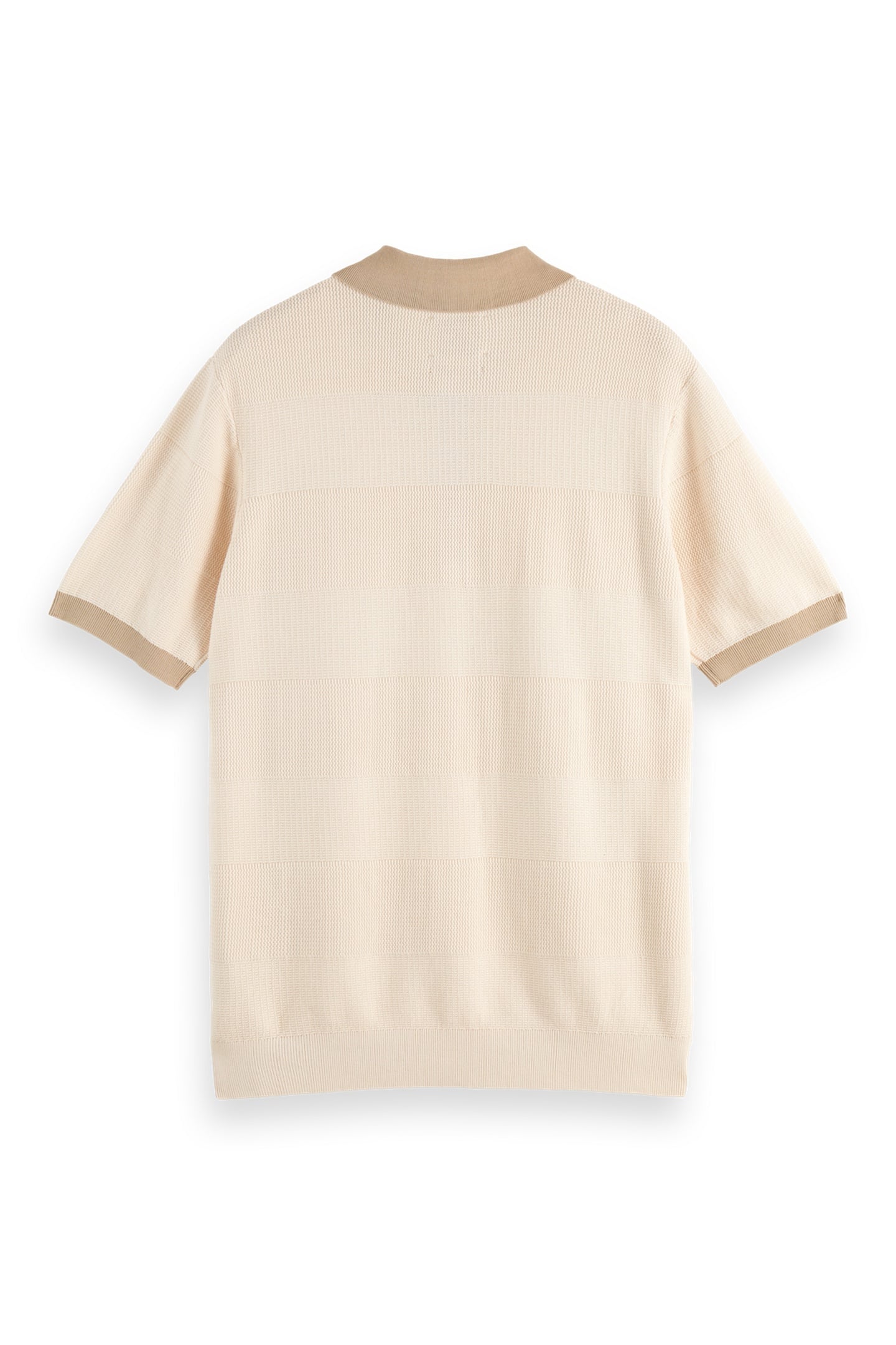 REGULAR-FIT KNITTED TONE ON TONE STRIPED POLO EGGNOG 2