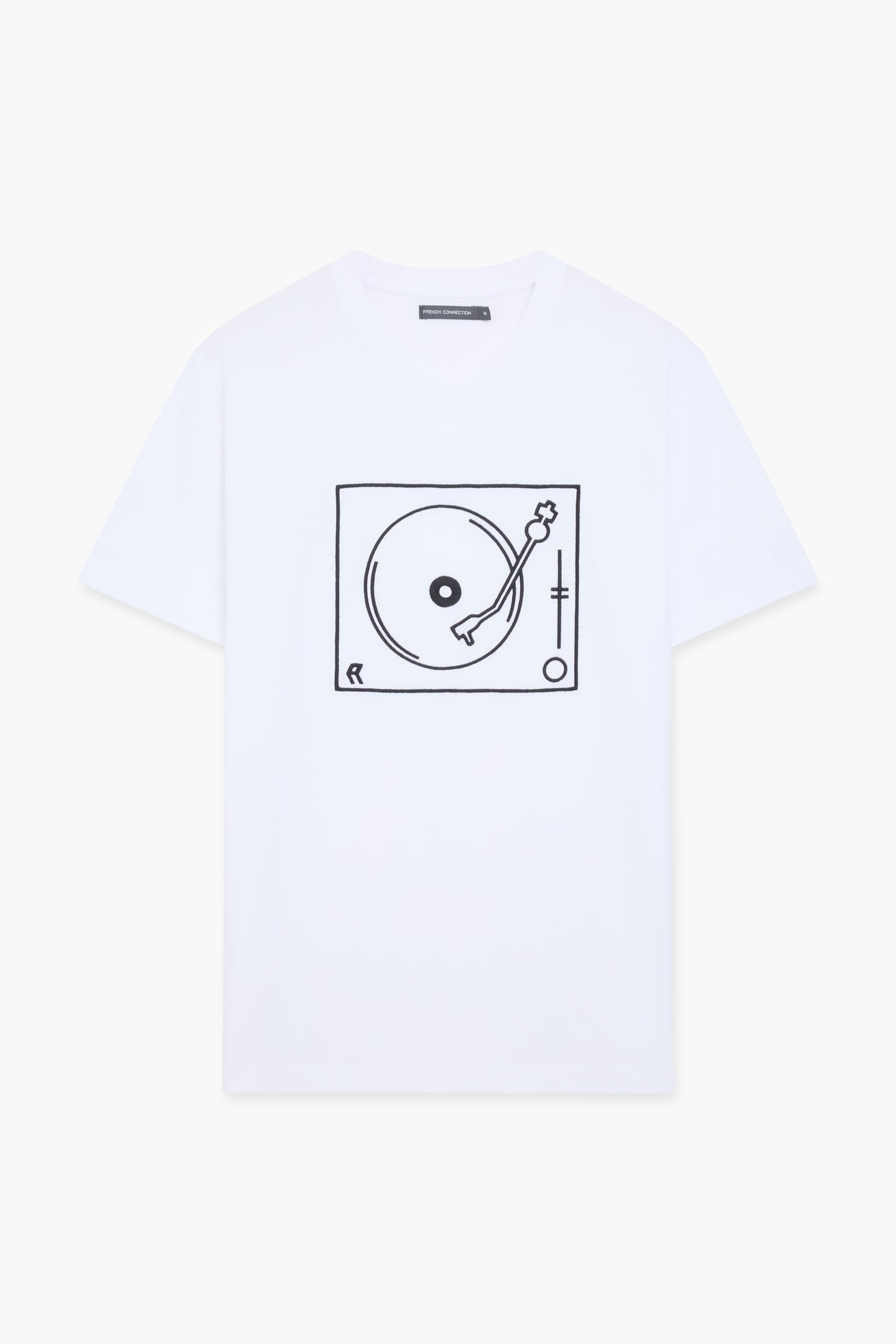 TURNTABLE SINGLE EMBROIDERED WHITE/BLACK 1