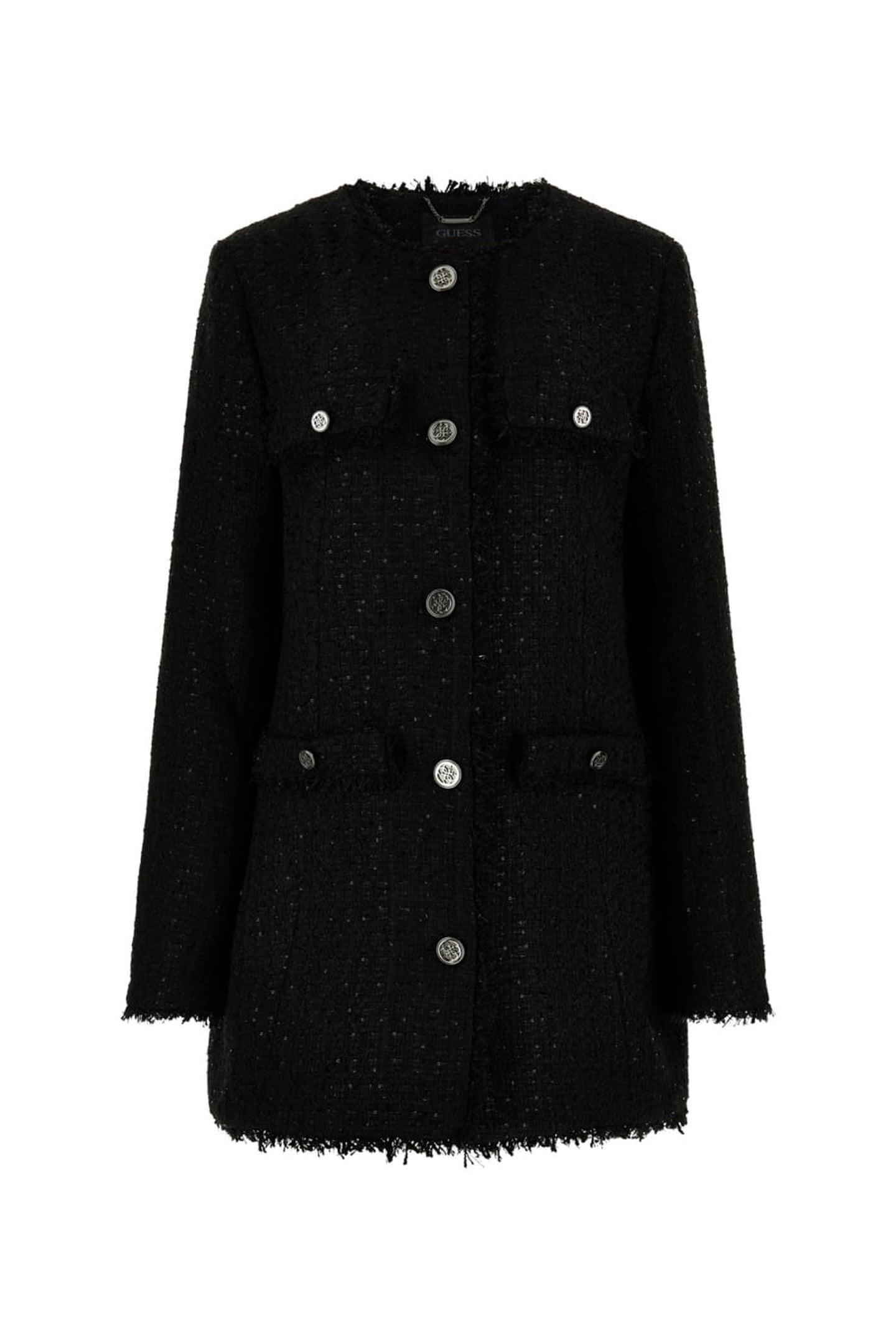 GUESS ECO NOELIE TWEED JACKET JET BLACK A996 8