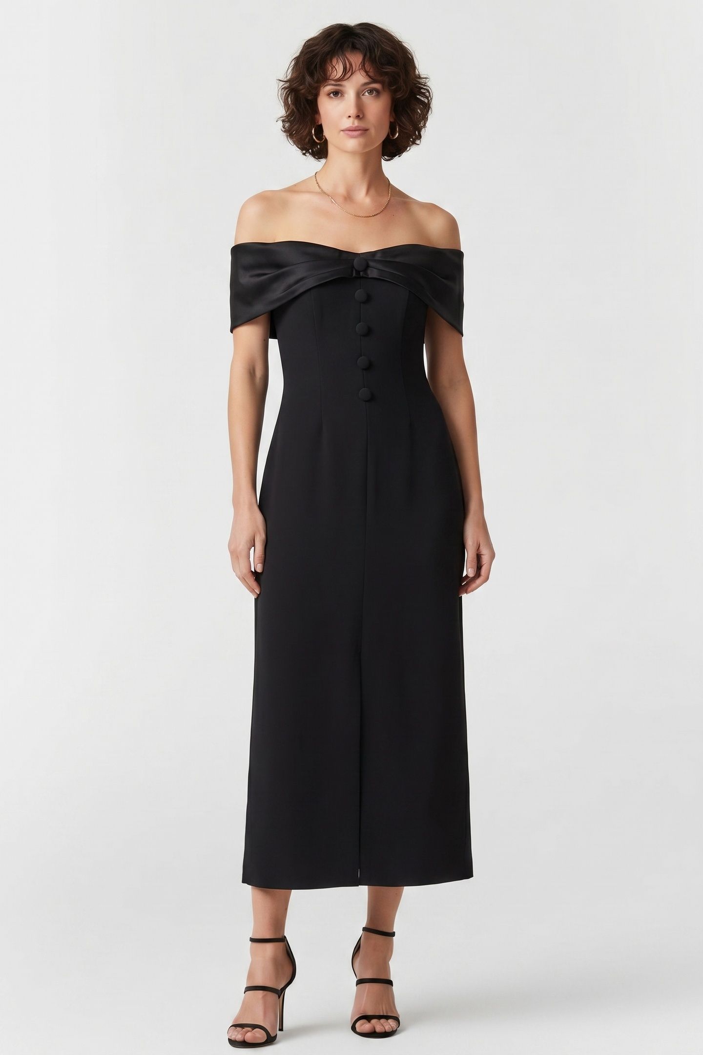 BOW MIDI DRESS BLACK 1