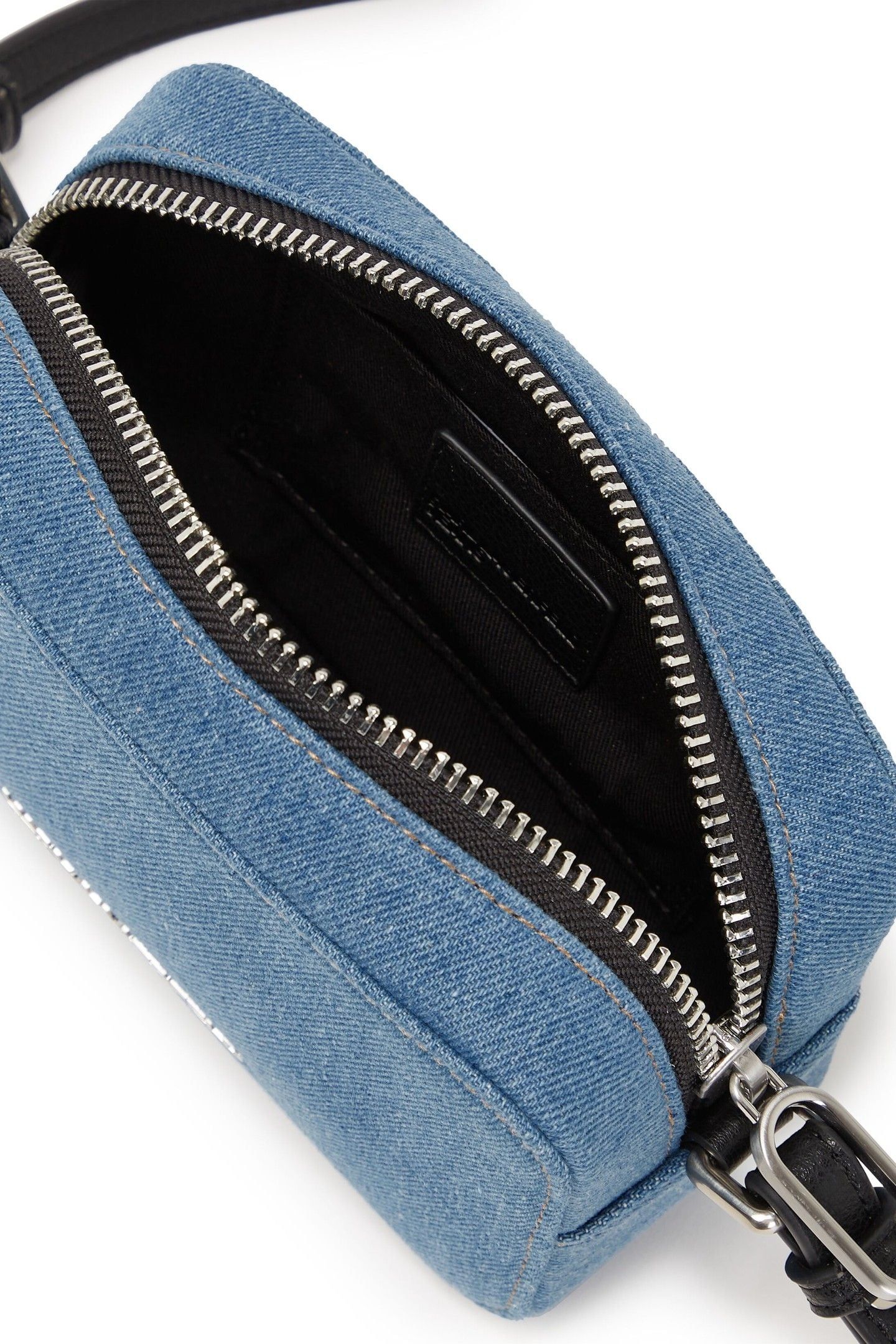 LOGO SMALL DENIM CAMERA BAG BRIGHT BLUE MARBLE 5