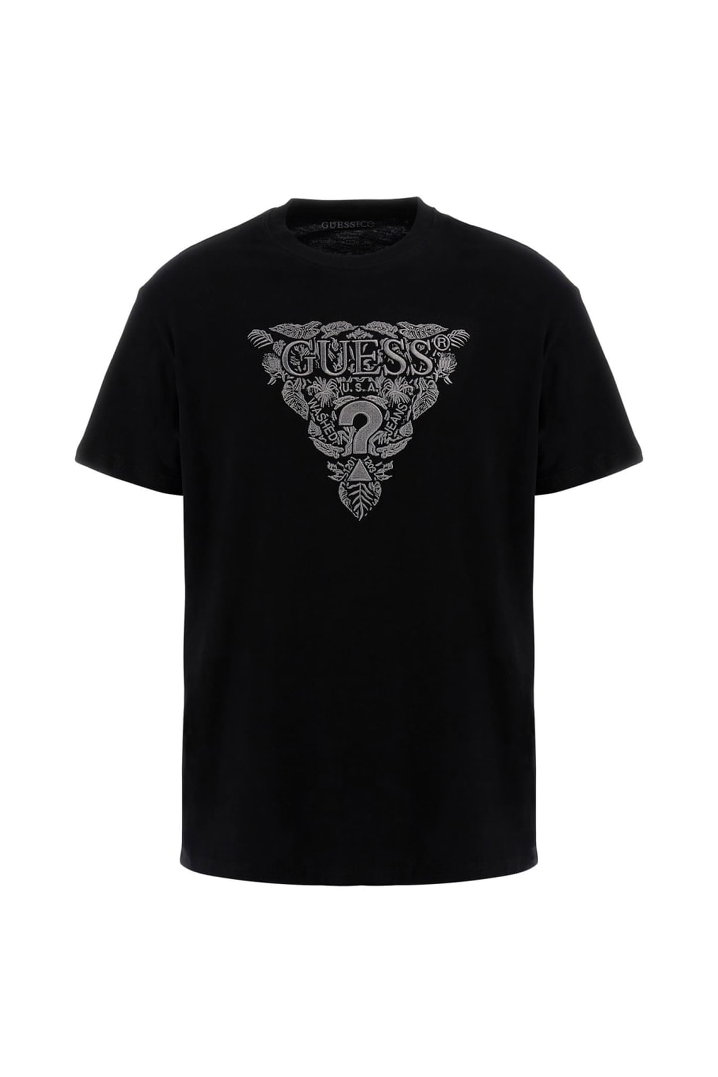 GUESS ECO SS CN FLOWER EMBRO T JET BLACK A996 5