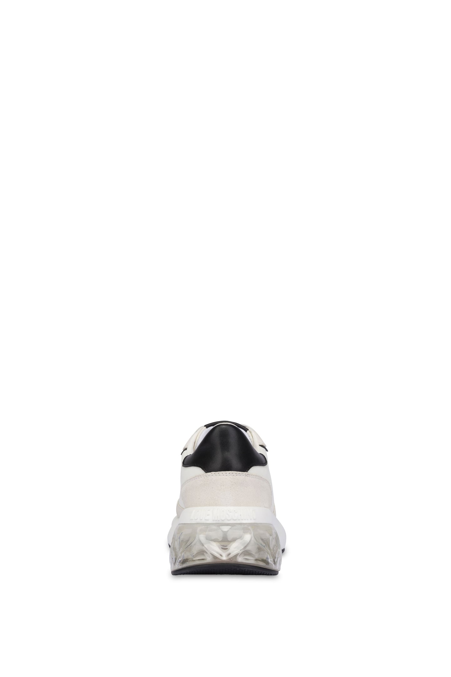 CRYSTAL LOVE CALFSKIN AND SPLIT LEATHER SNEAKERS WHITE 3