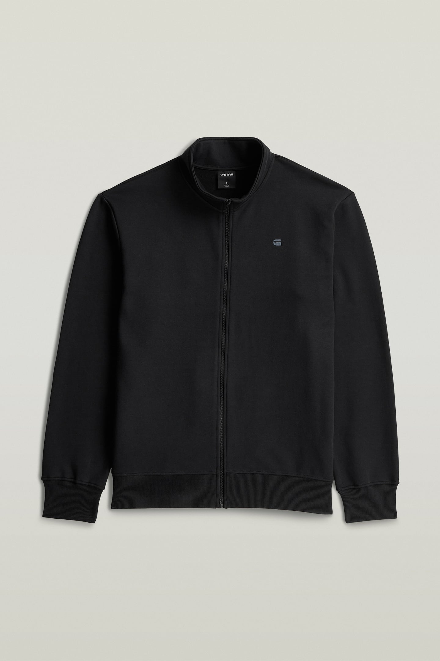 ZIP STAND UP COLLAR SWEAT L\S DK BLACK 3