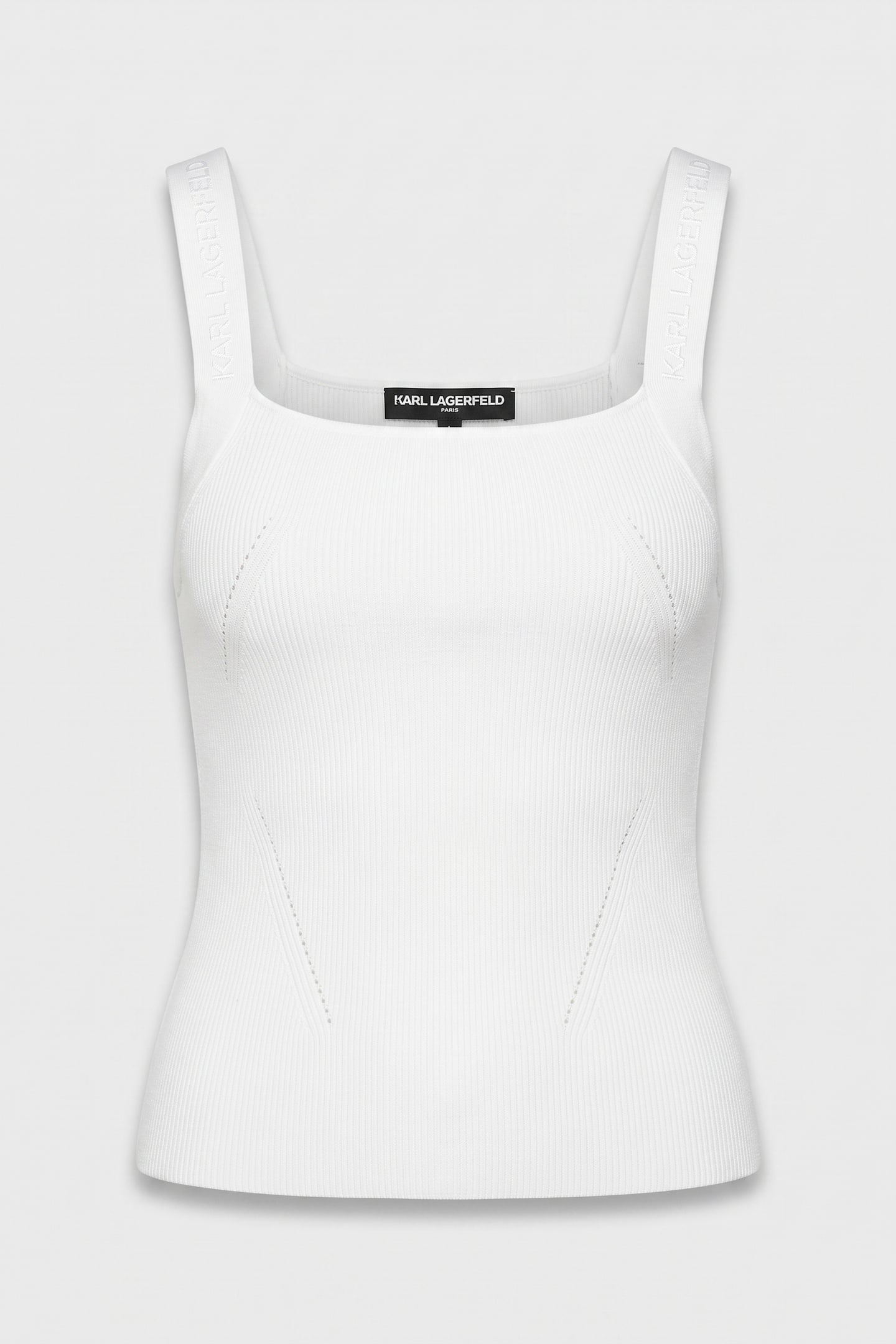 LOGO STRAP KNIT SINGLET OFF WHITE 3