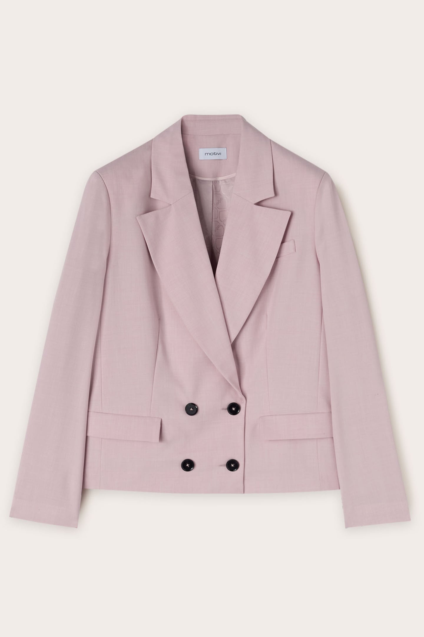 POLYVISCOSE DOUBLE-BREASTED JACKET PINK 4