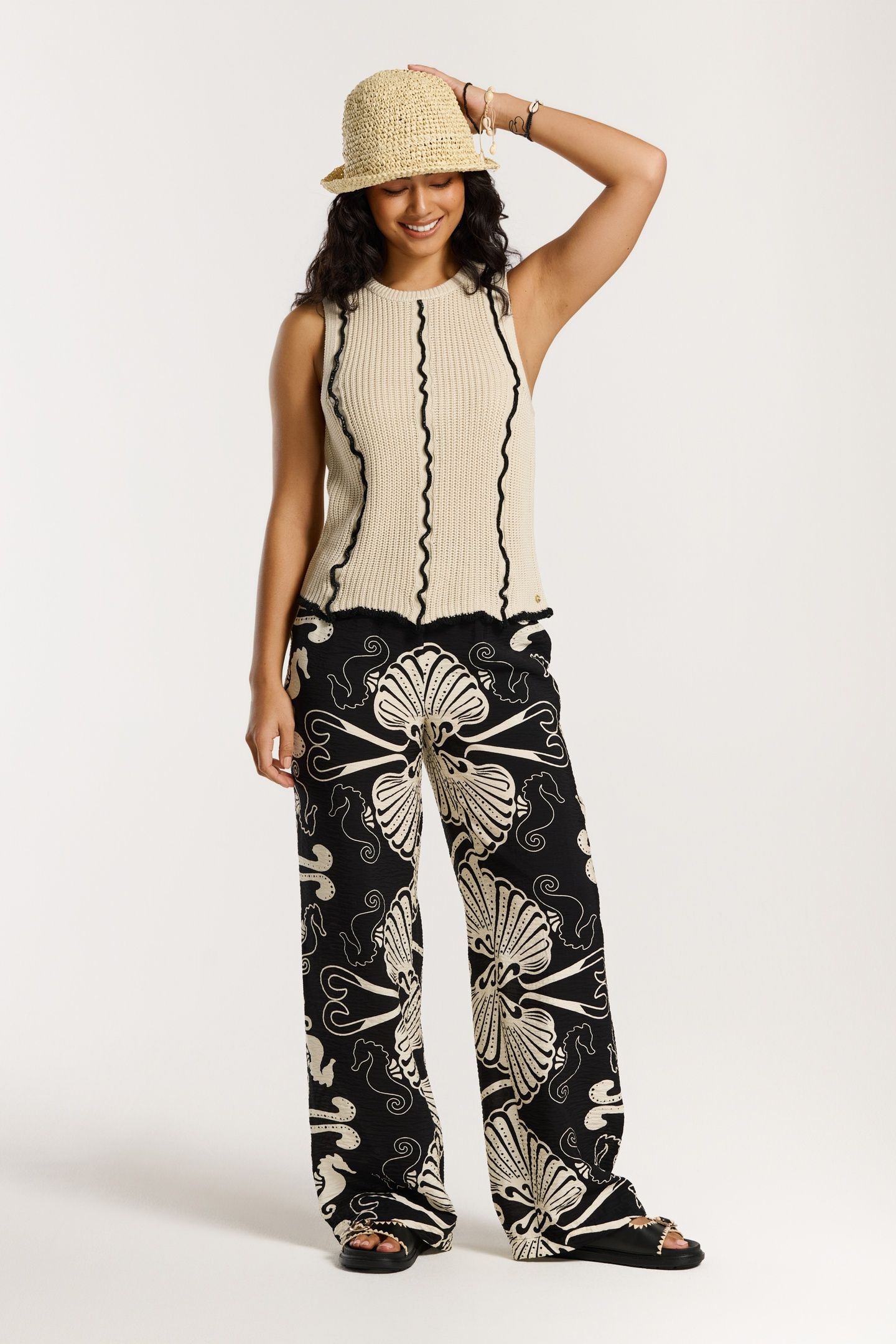 MADISON TROUSERS SEA PEARL BLACK SEA PEARL 1