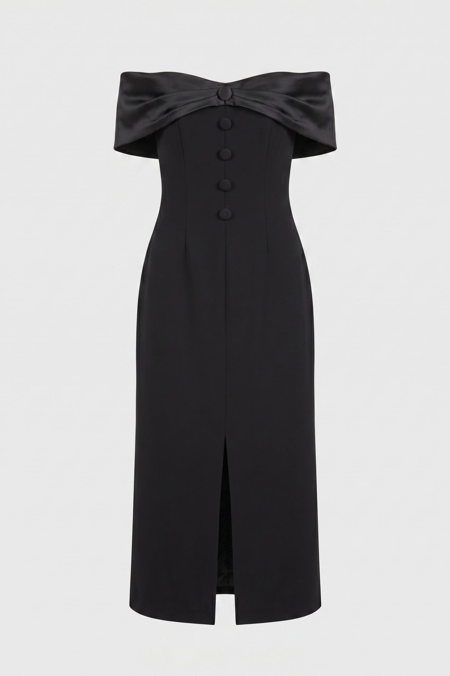 BOW MIDI DRESS BLACK 6